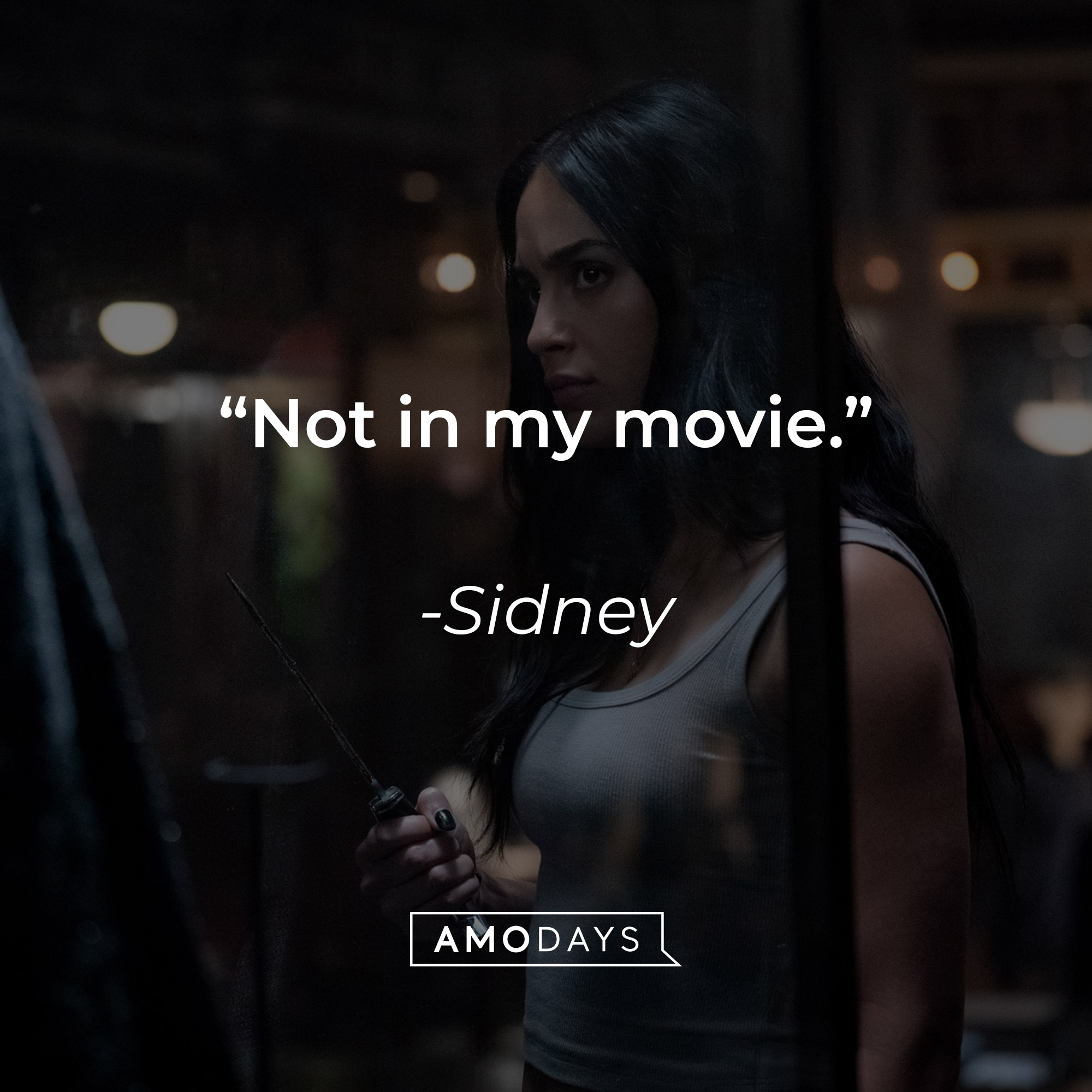 A photo from "Scream 6" with the quote, "Not in my movie." | Source: Facebook/ScreamMovies