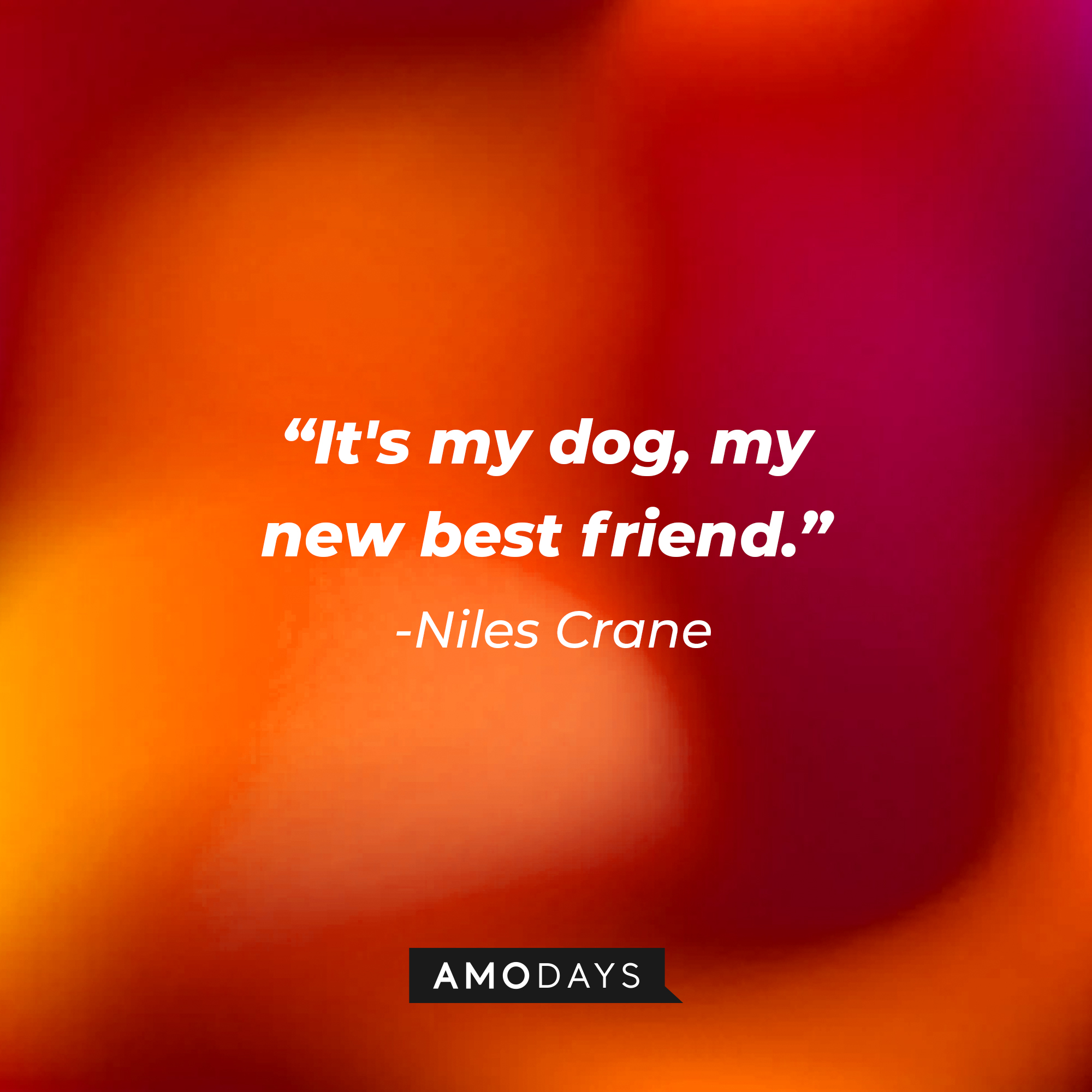 Niles Crane’s quote:  “It's my dog, my new best friend.” | Source: AmoDays