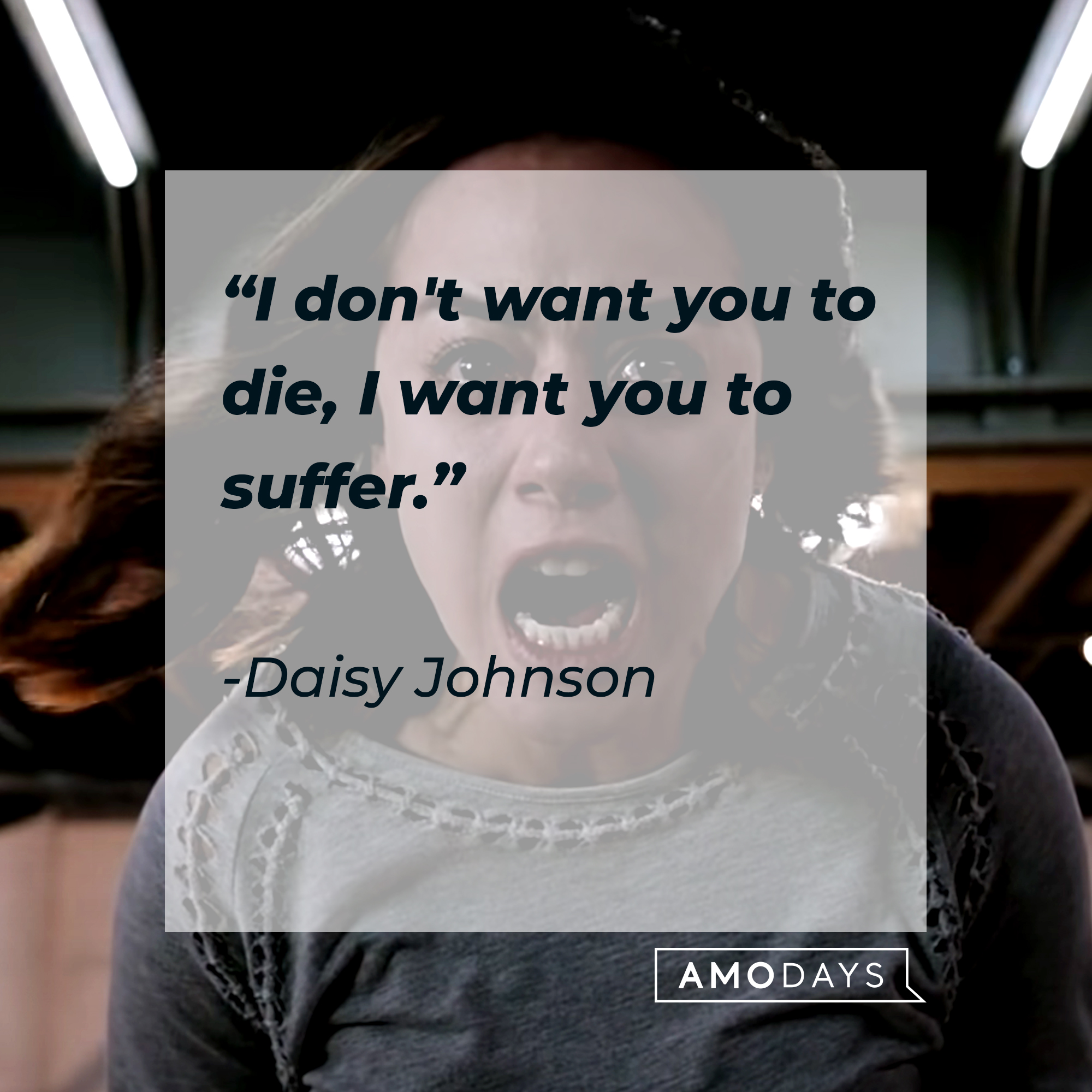 Daisy Johnson, with her quote: "I don't want you to die; I want you to suffer." | Source: Facebook.com/AgentsofShield