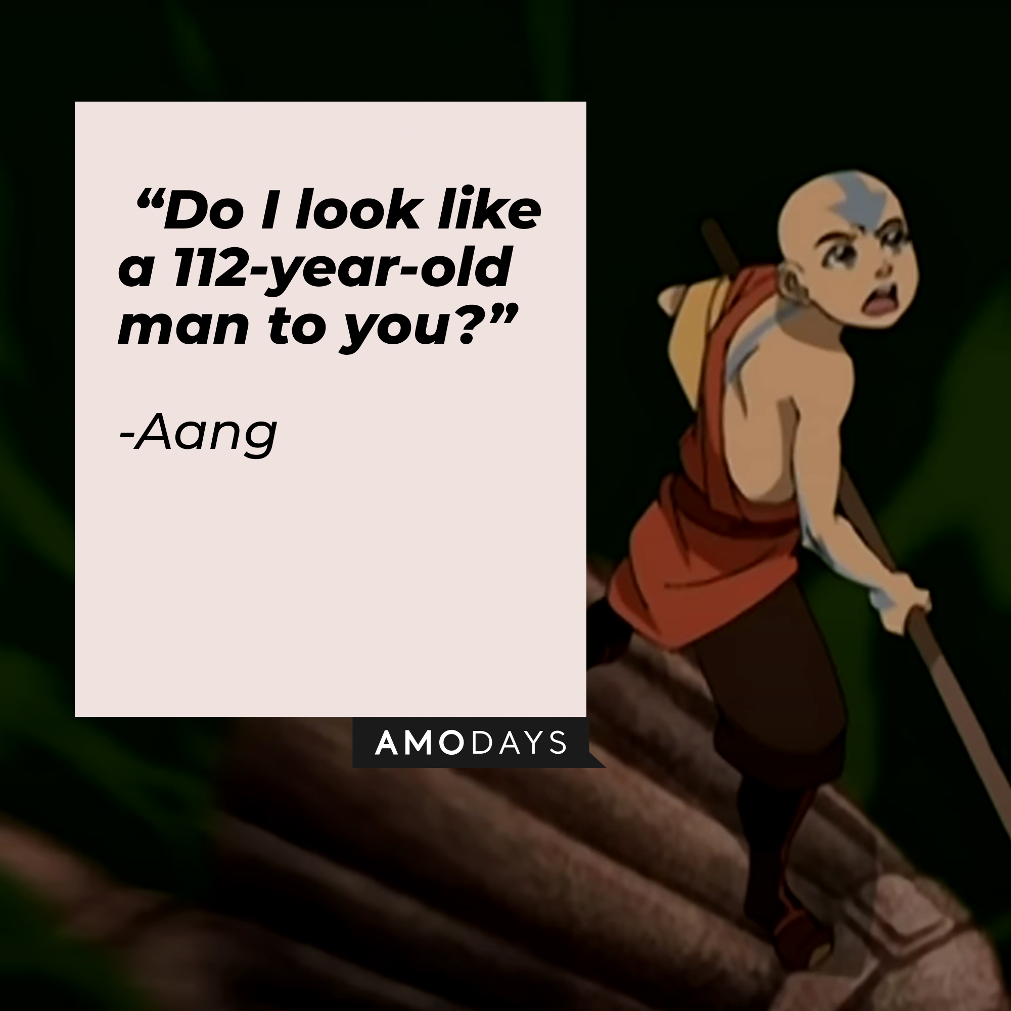 Aang’s quote: “Do I look like a 112-year-old man to you?” | Source: Youtube.com/TeamAvatar
