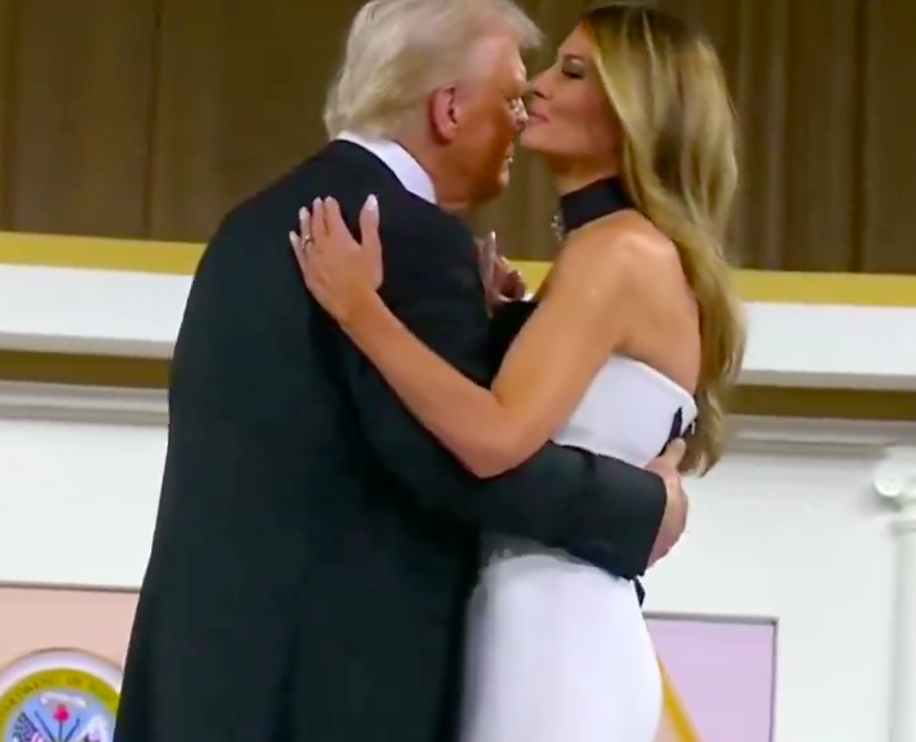 President Donald Trump dancing with First Lady Melania Trump during an inaugural ball, posted on January 21, 2025. | Source: X/@Breaking911