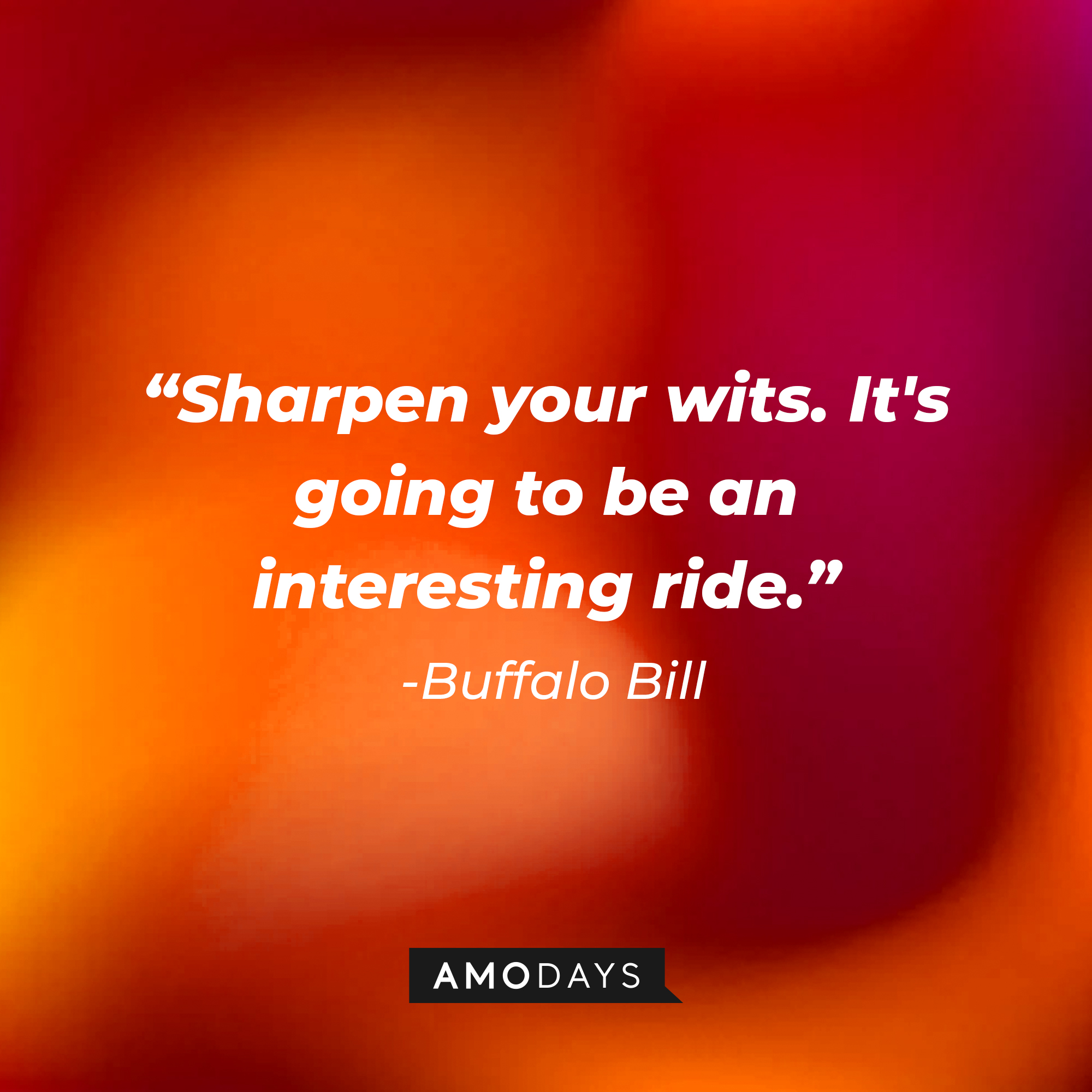 Buffalo Bill's quote from "The Silence of the Lambs:" "Sharpen your wits It's going to be an interesting ride." | Source: AmoDays