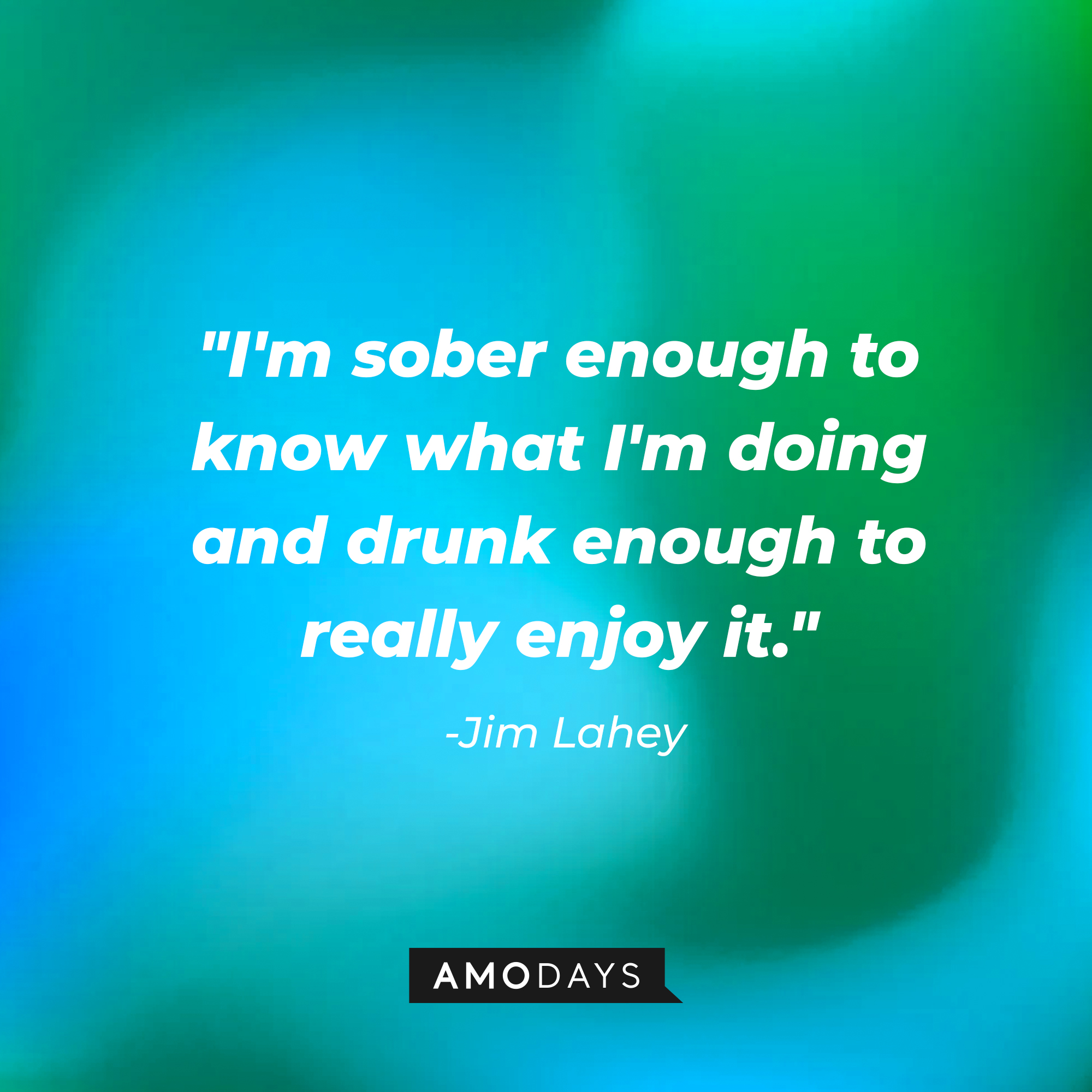 Jim Lahey's quote, "I'm sober enough to know what I'm doing and drunk enough to really enjoy it." | Source: AmoDays