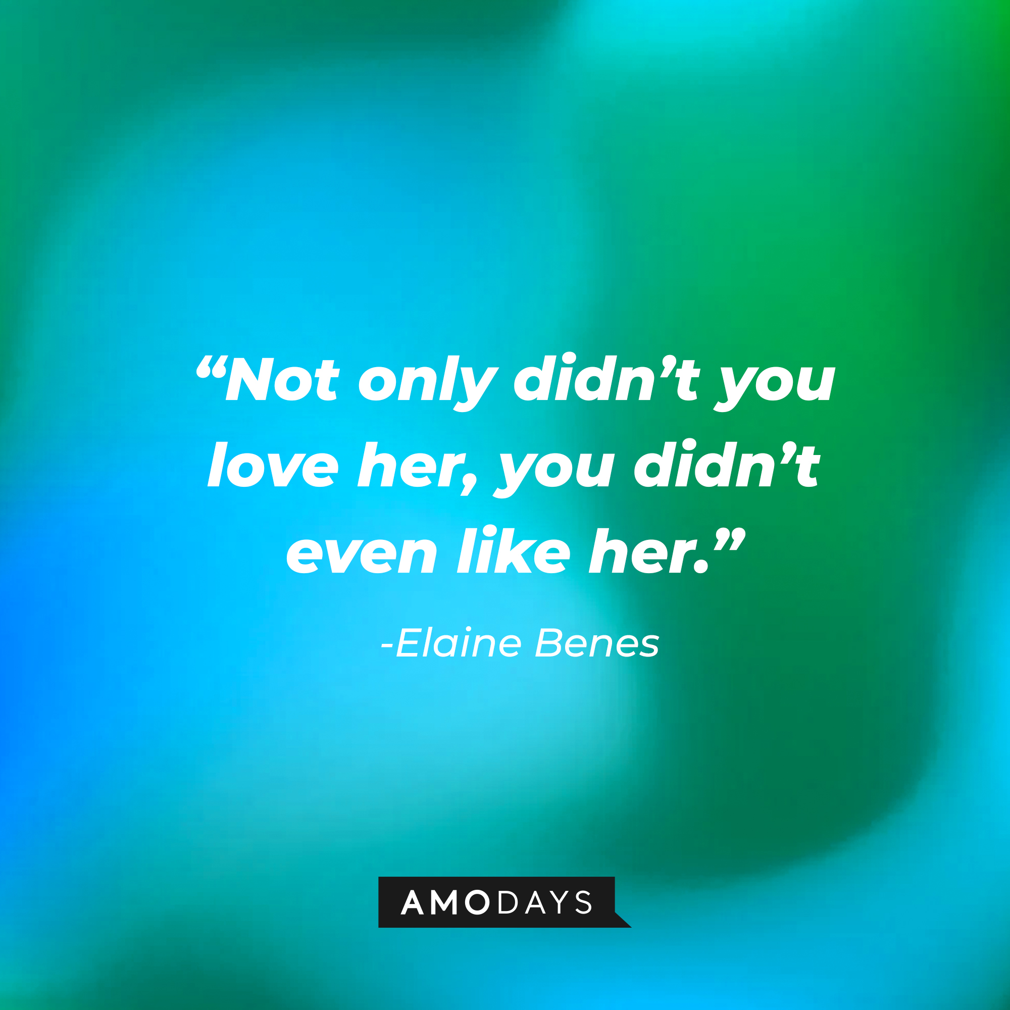 Elaine Benes’ quote: “Not only didn’t you love her, you didn’t even like her.” | Source: Amodays