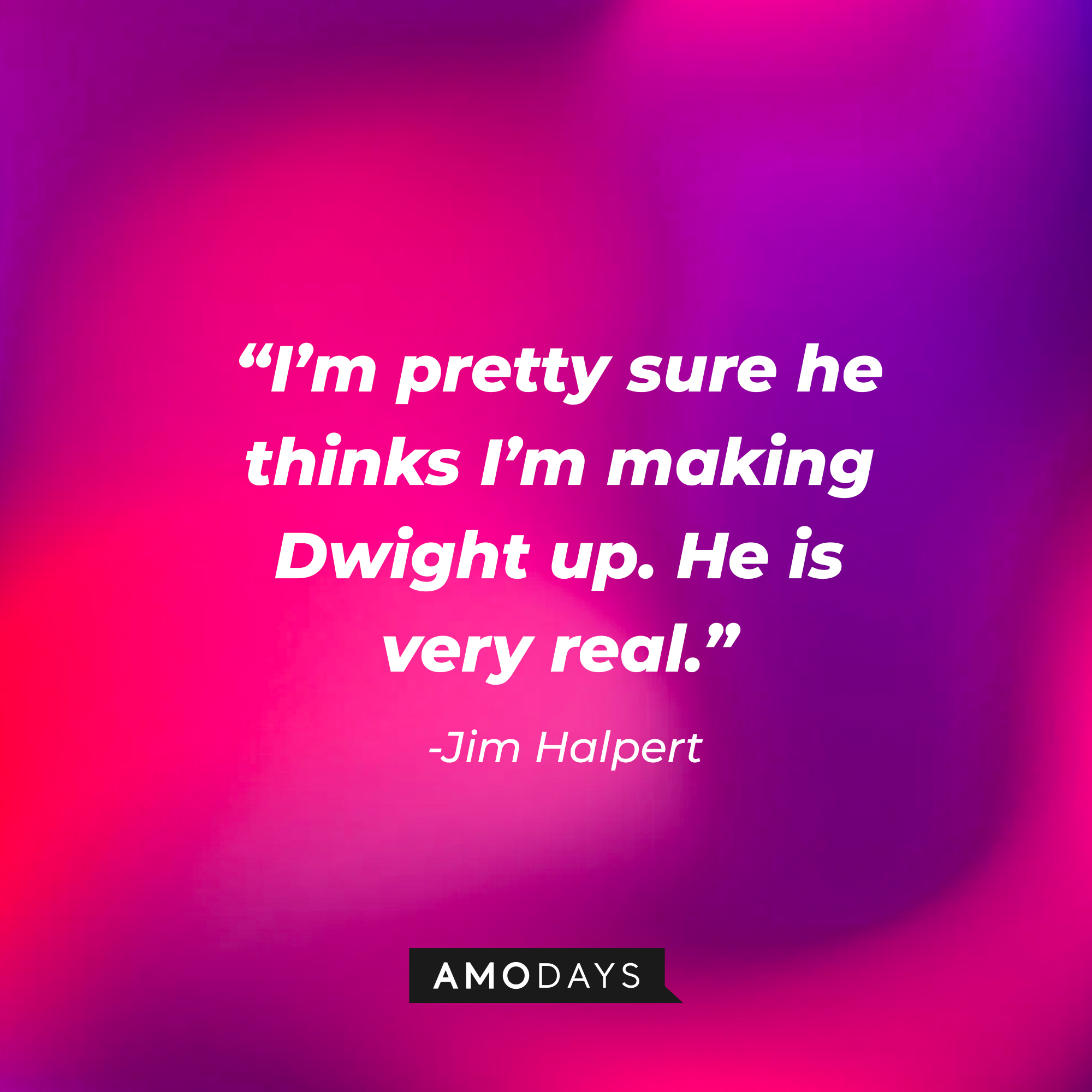Jim Halpert’s quote: "I’m pretty sure he thinks I’m making Dwight up. He is very real.” | Source: AmoDays