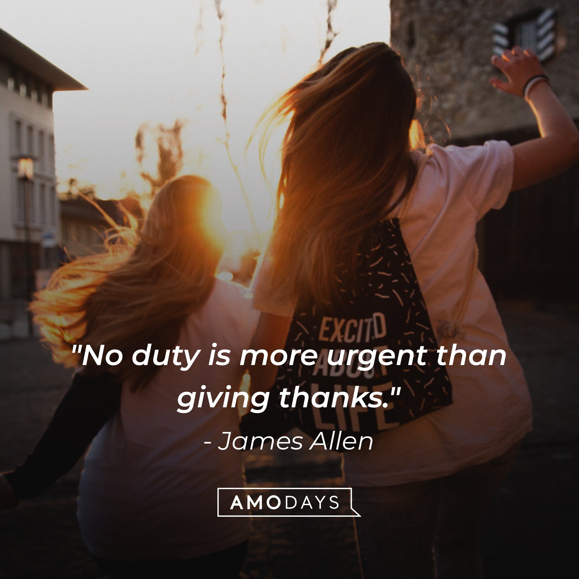James Allen's quote: "No duty is more urgent than giving thanks." | Image: AmoDays