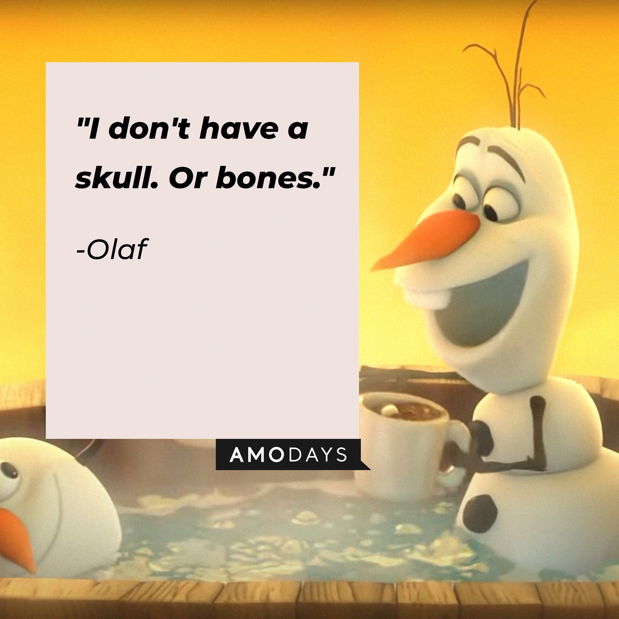 Olaf’s quote: "I don't have a skull. Or bones." | Image: AmoDays