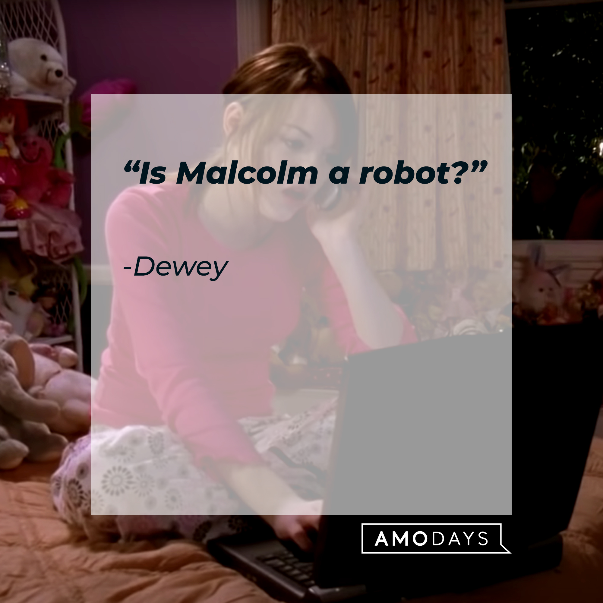 A "Malcolm in the Middle" character with Dewey's quote: “Is Malcolm a robot?” | Source: YouTube.com/Channel4