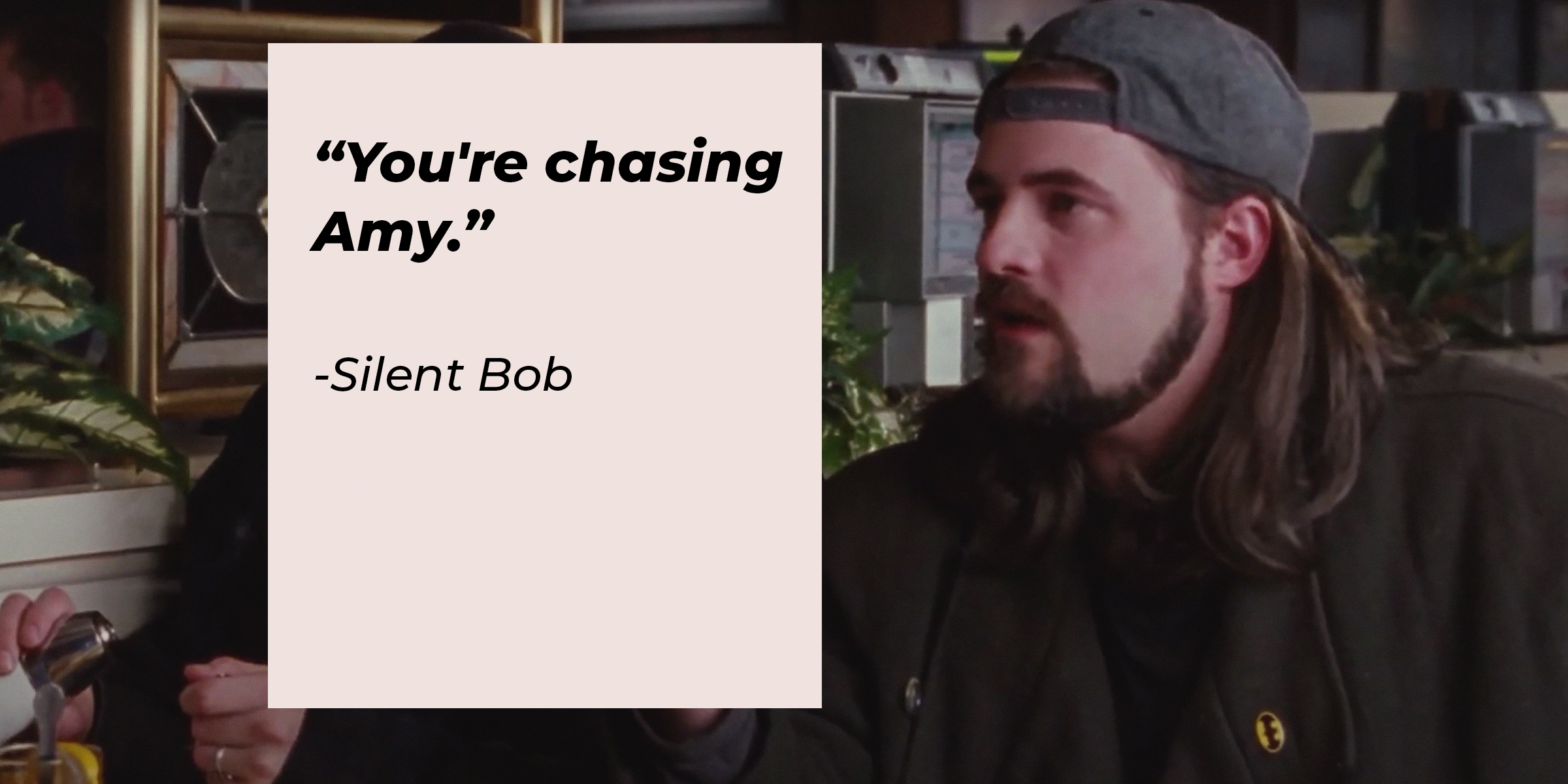 Silent Bob with his quote: “You’re chasing Amy.” | Source: facebook.com/ChasingAmyMovie