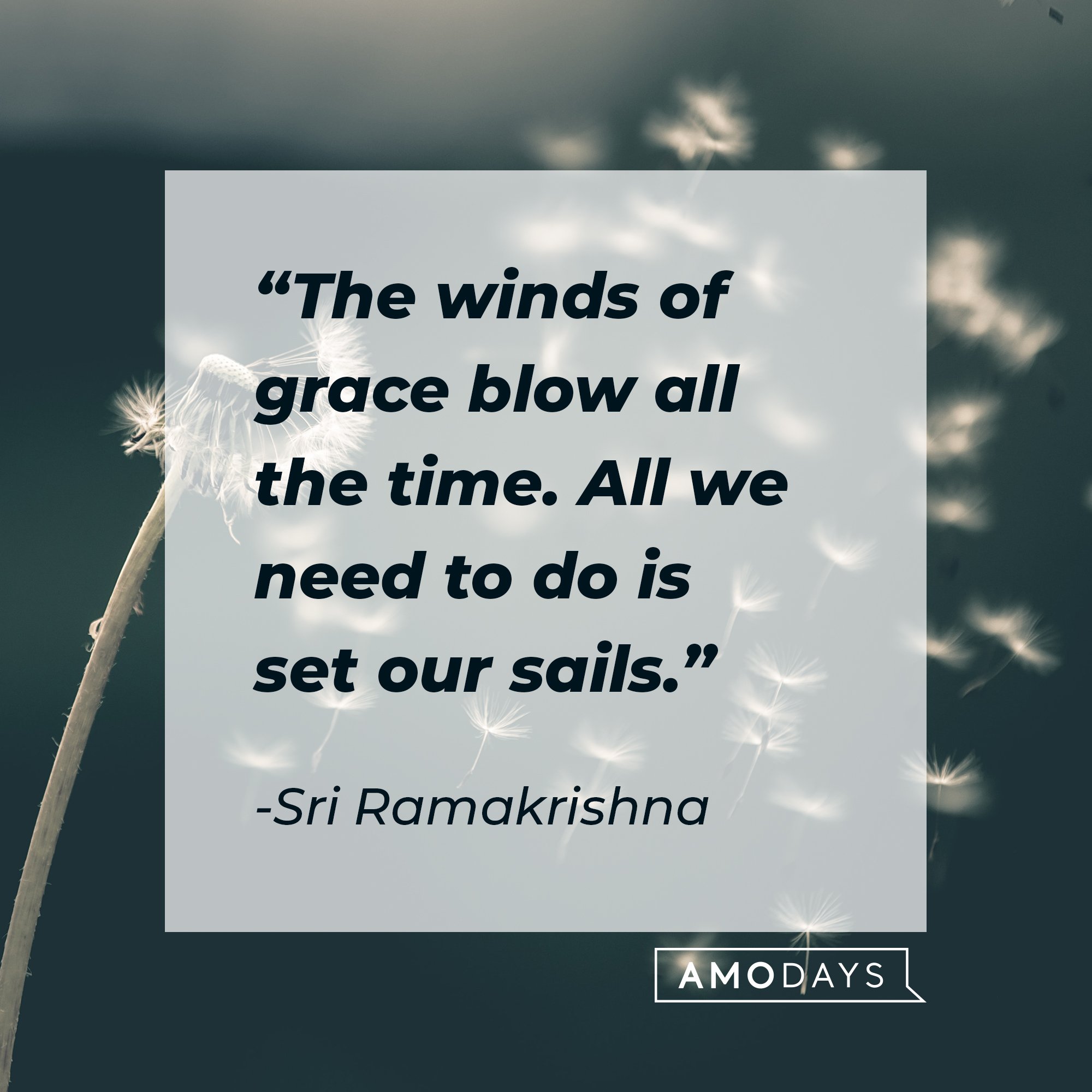 Sri Ramakrishna's quote: "The winds of grace blow all the time. All we need to do is set our sails." | Image: AmoDays