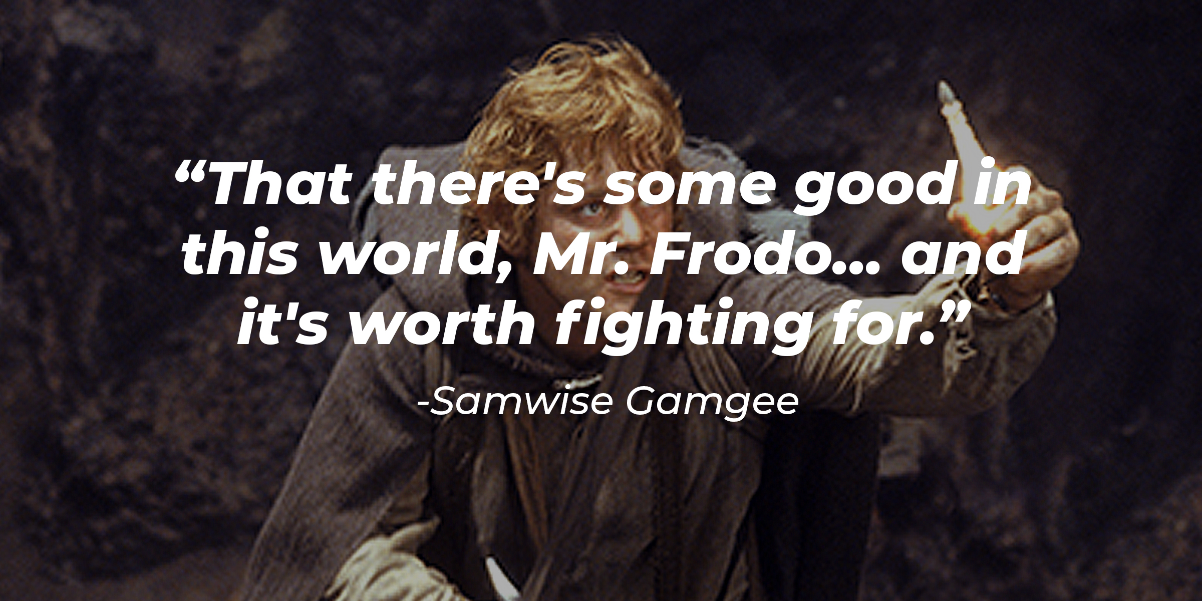 Samwise Gamgee's quote: “That there's some good in this world, Mr. Frodo... and it's worth fighting for.” | Source: facebook.com/lordoftheringstrilogy