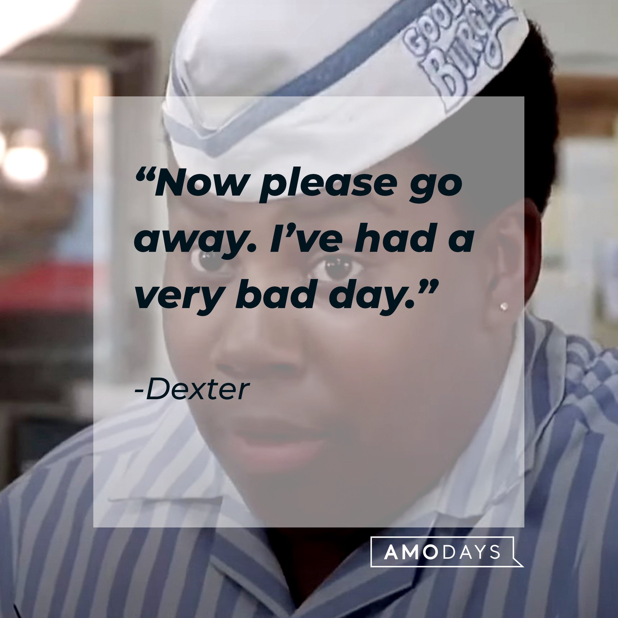 An image of Dexter with his quote: “Now, please go away. I’ve had a very bad day.” | Source: AmoDays