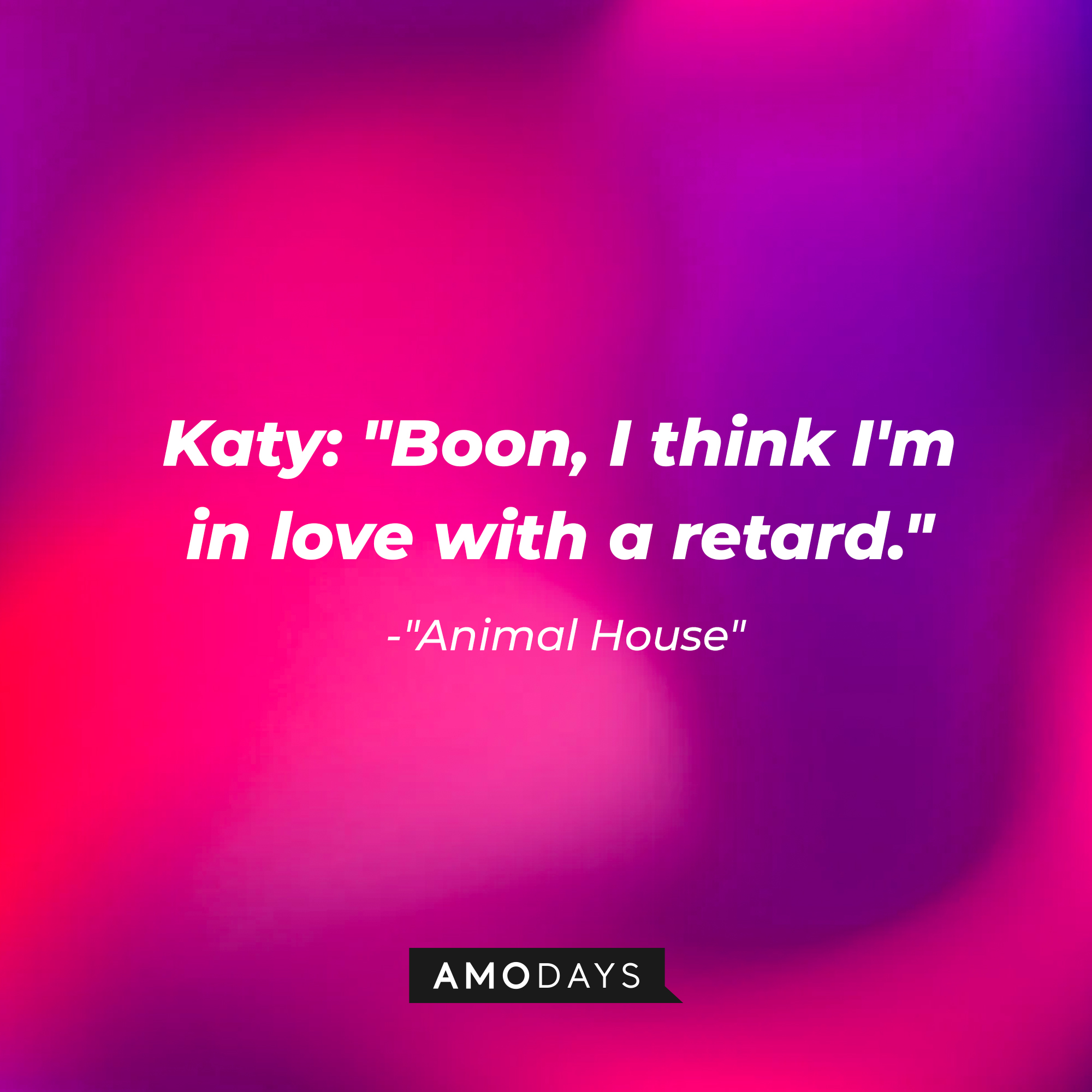 Katy's quote: "Boon, I think I'm in love with a retard." | Source: Amodays