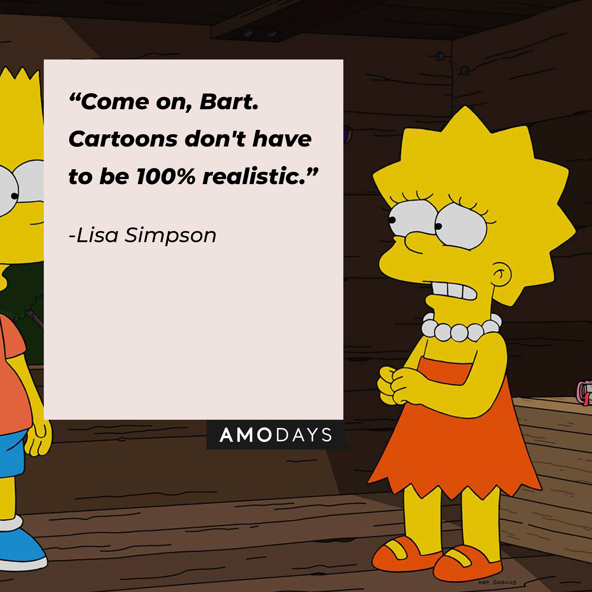 Lisa Simpson, with her quote: “Come on, Bart. Cartoons don't have to be 100% realistic.." | Source: facebook.com/TheSimpsons