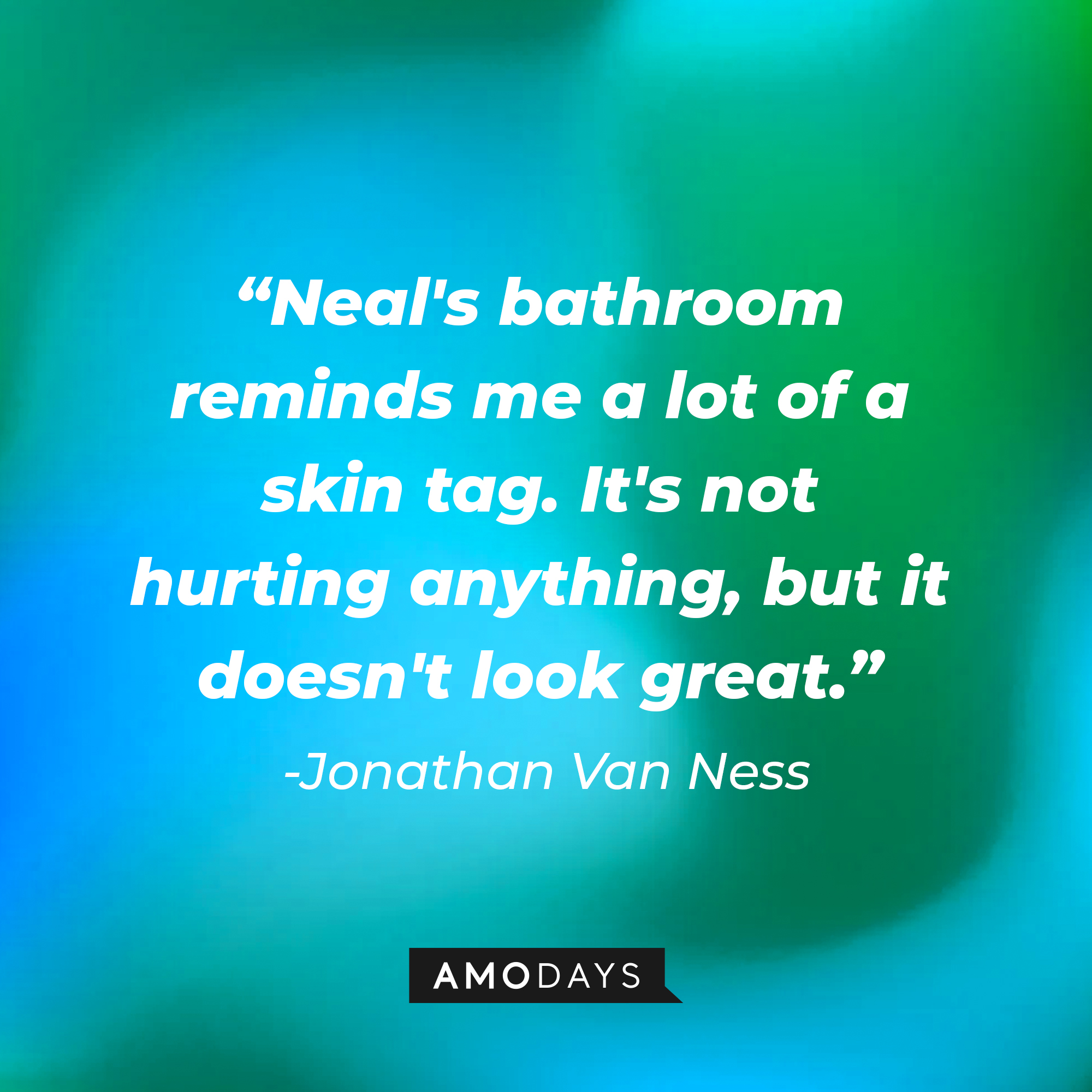 Jonathan Van Ness’ quote: "Neal's bathroom reminds me a lot of a skin tag. It's not hurting anything, but it doesn't look great." | Image: AmoDays