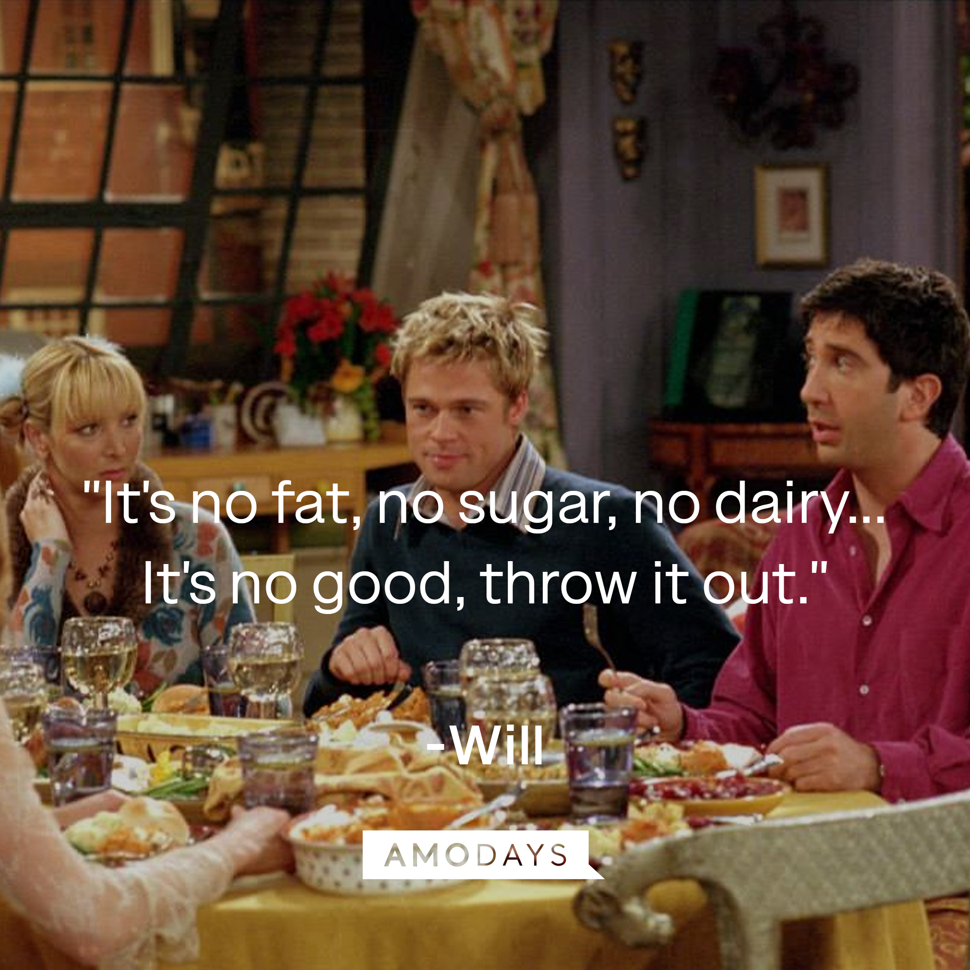 Will’s quote: "It's no fat, no sugar, no dairy... It's no good, throw it out." | Source: Facebook/friends.tv