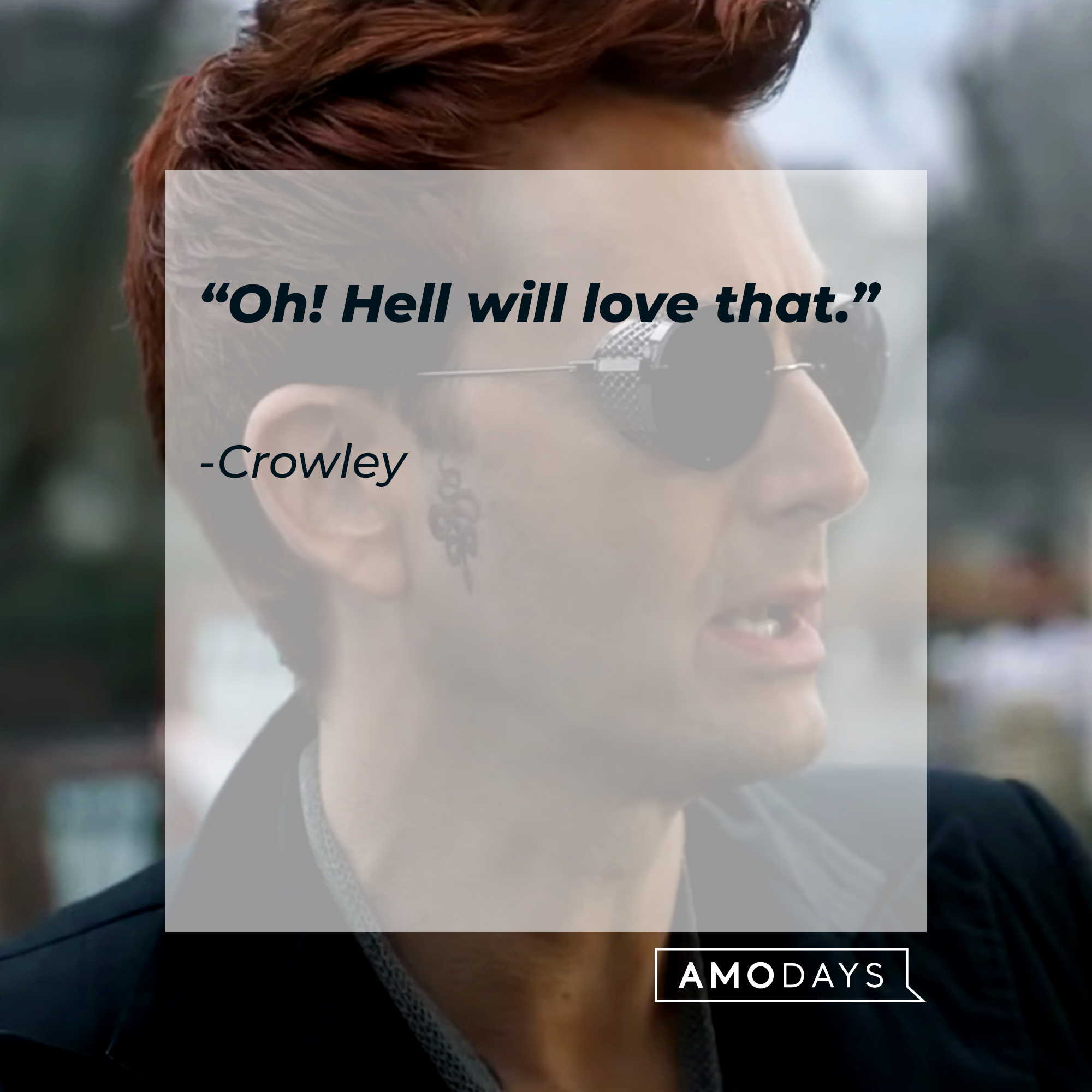 Crowley's quote: "Oh! Hell will love that." | Source: Facebook.com/goodomensprime