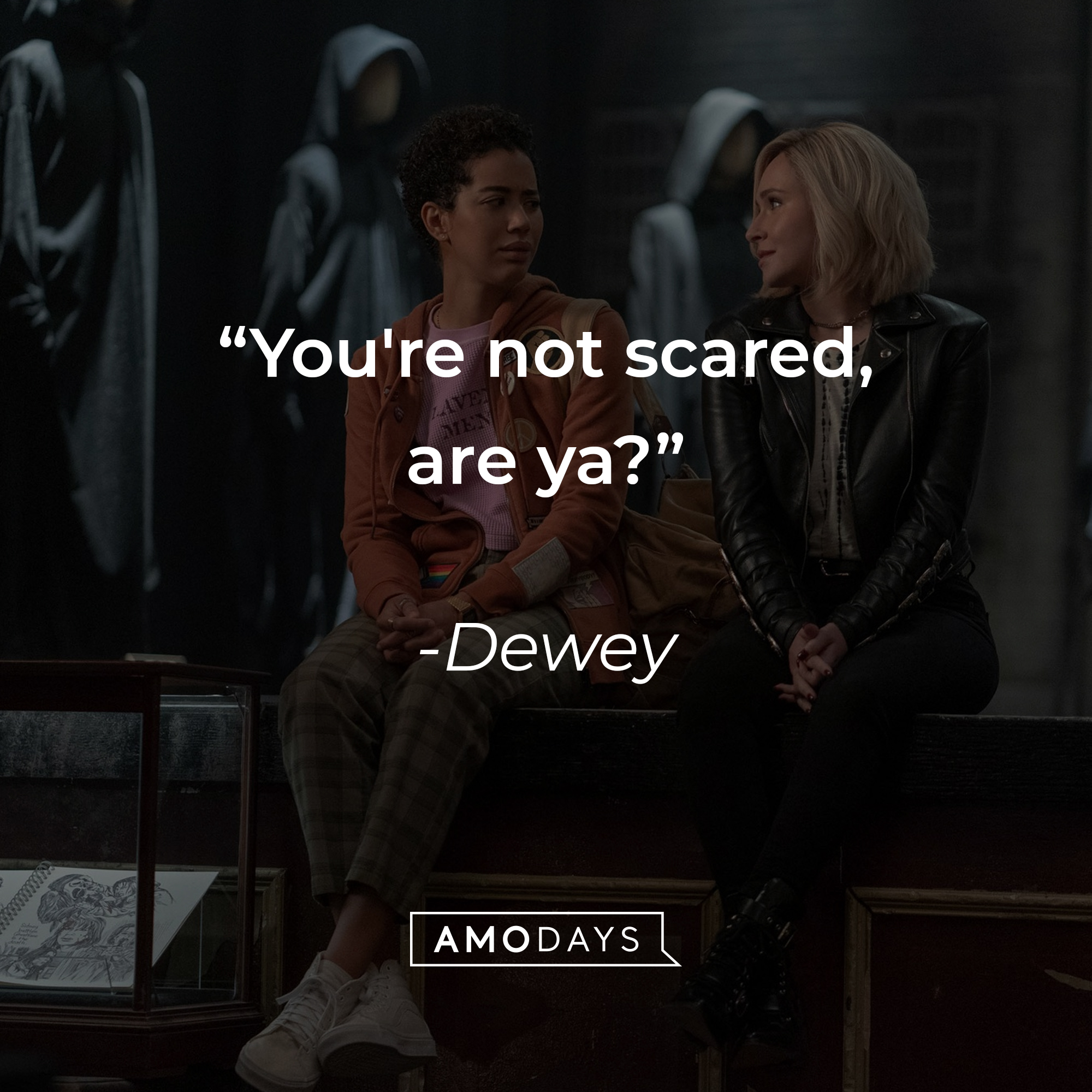 A photo from "Scream 4" with the quote, "You're not scared, are ya?" | Source: Facebook/ScreamMovies
