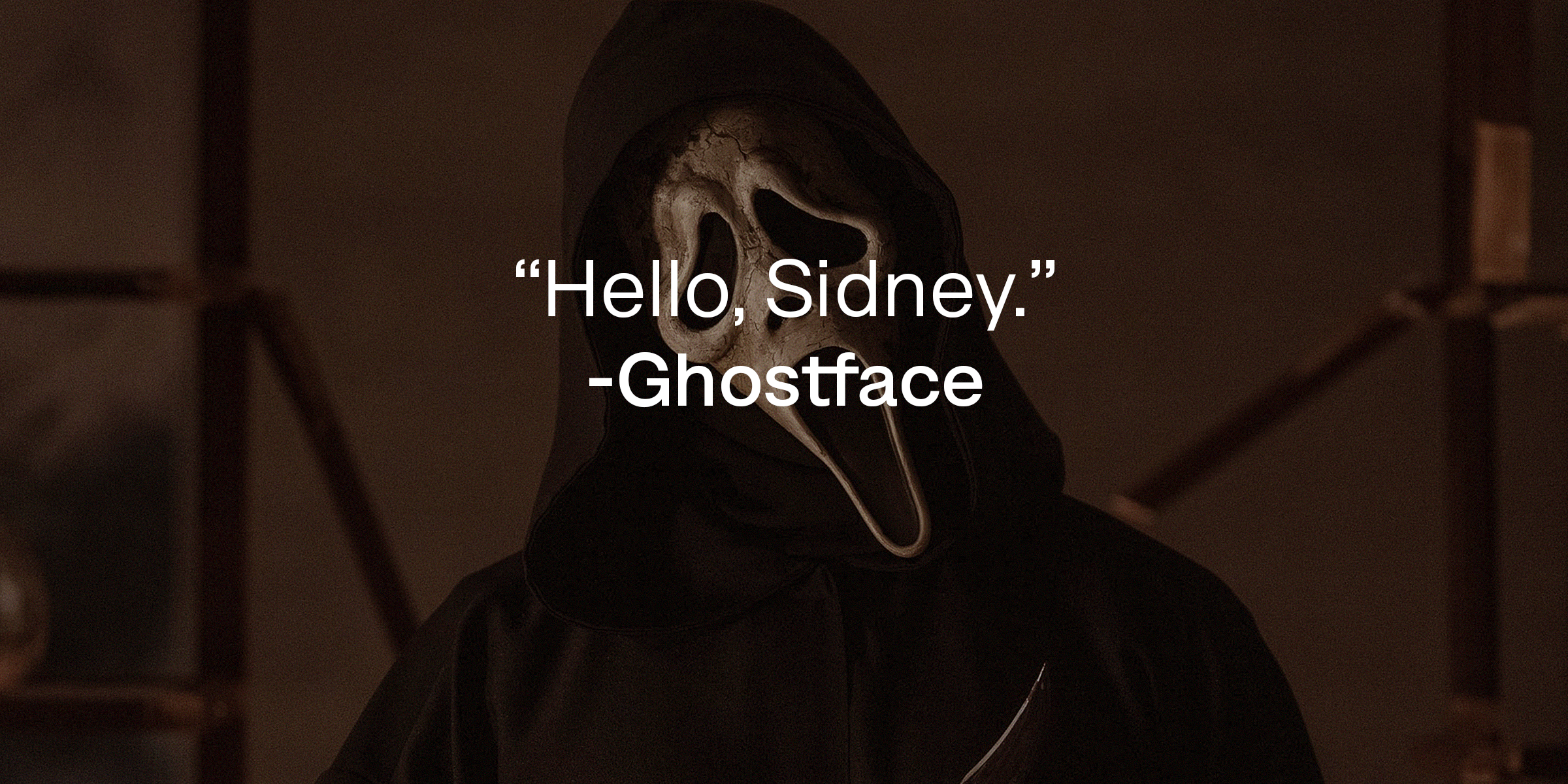Ghostface with His Quote, "Hi, Sidney." | Source: Facebook/ScreamMovies