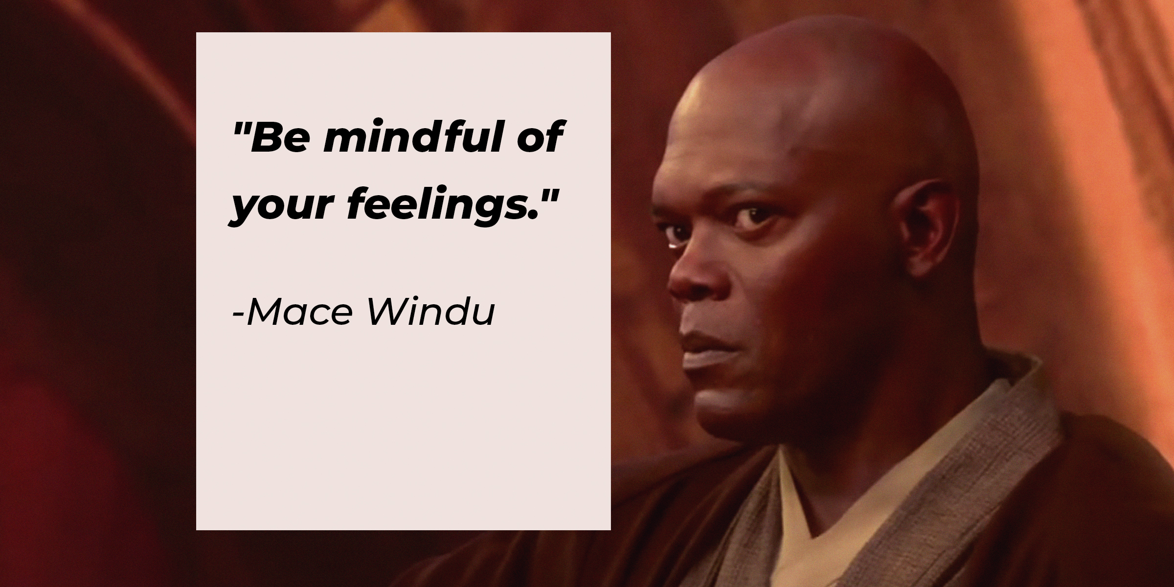 Mace Windu's quote: "Be mindful of your feelings." | Image: Facebook / StarWars.UK
