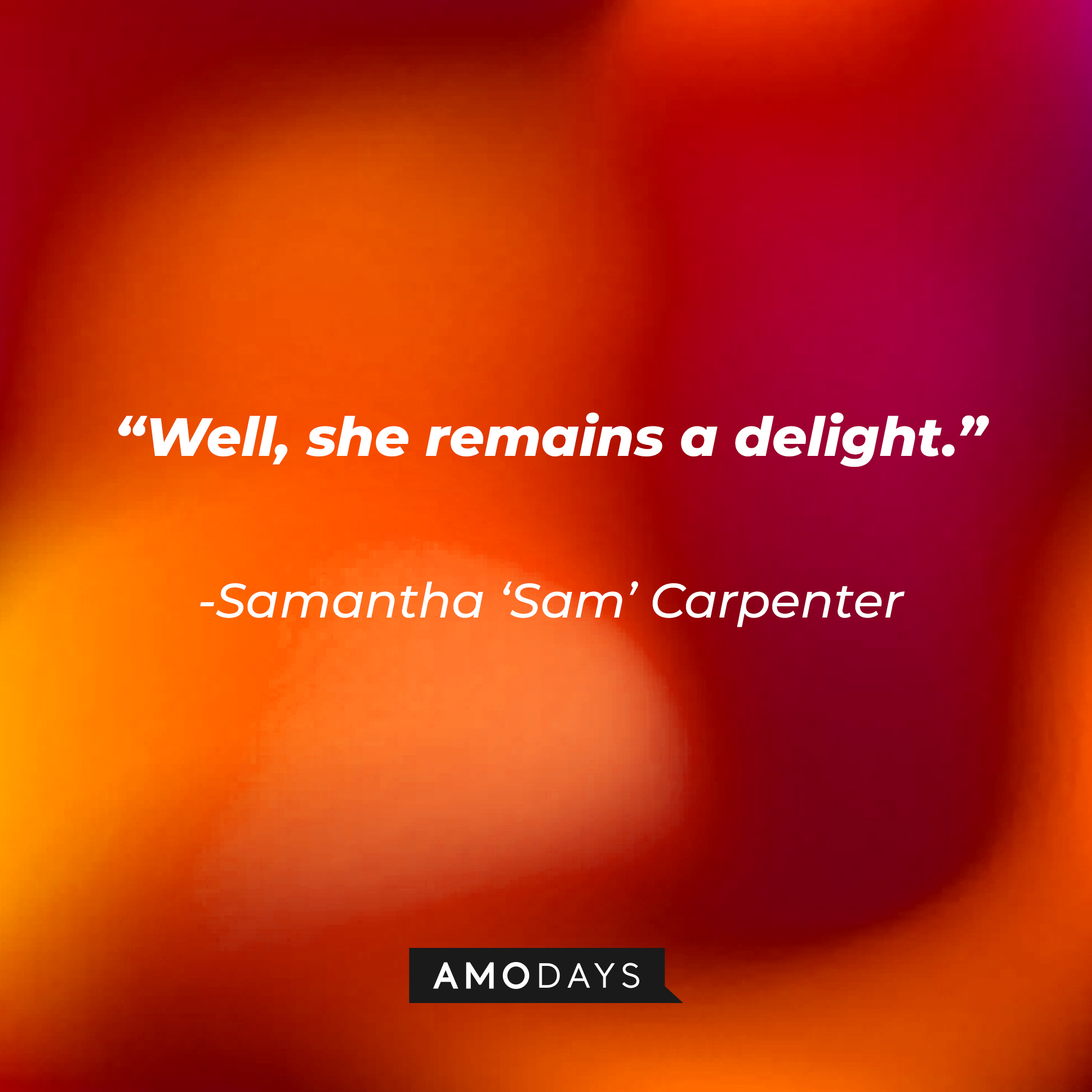 Samantha ‘Sam’ Carpenter’s quote from "Scream '(2020)'": “Well, she remains a delight.” | Source: AmoDays