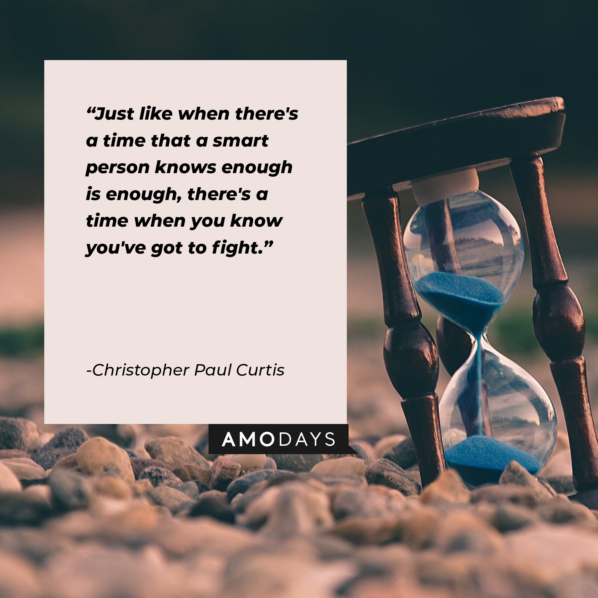 Christopher Paul Curtis’ quote: “Just like when there's a time that a smart person knows enough is enough, there's a time when you know you've got to fight.” | Image: AmoDays 