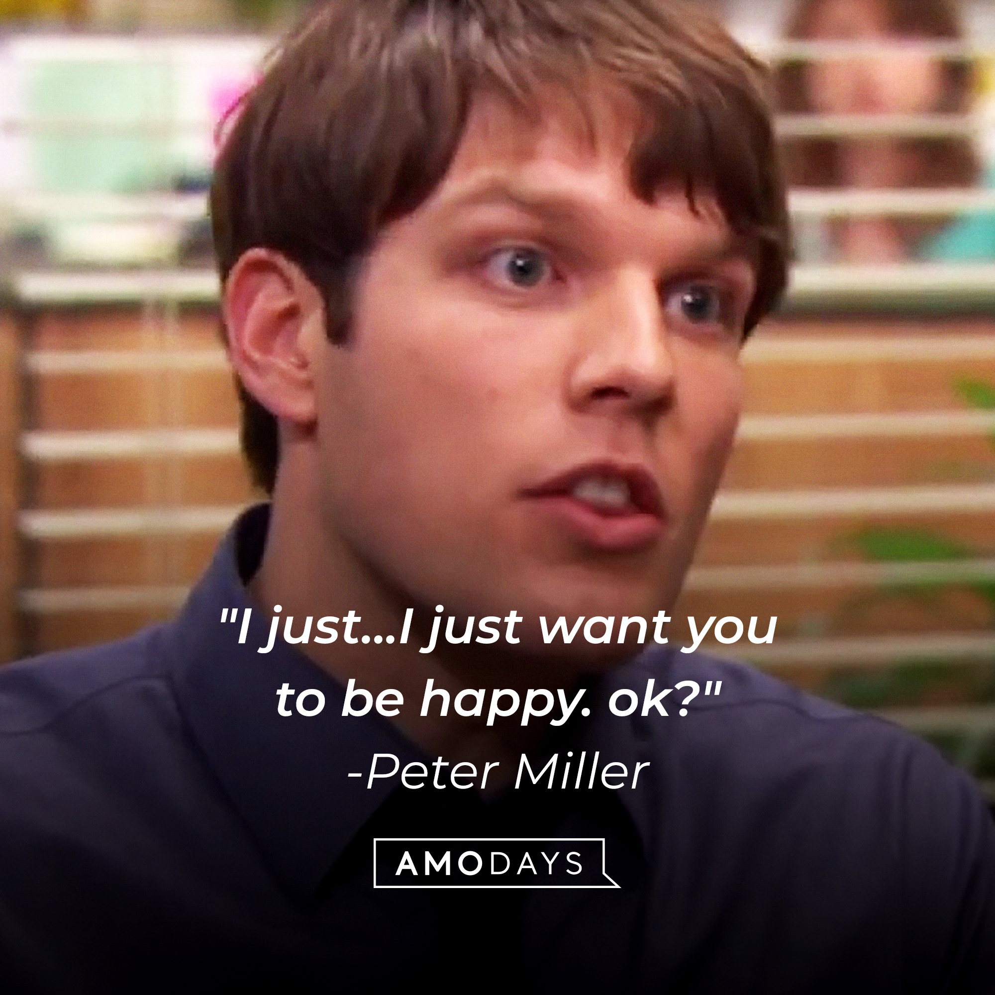 Peter Miller's quote: "I just...I just want you to be happy. ok?" | Source: YouTube/TheOffice