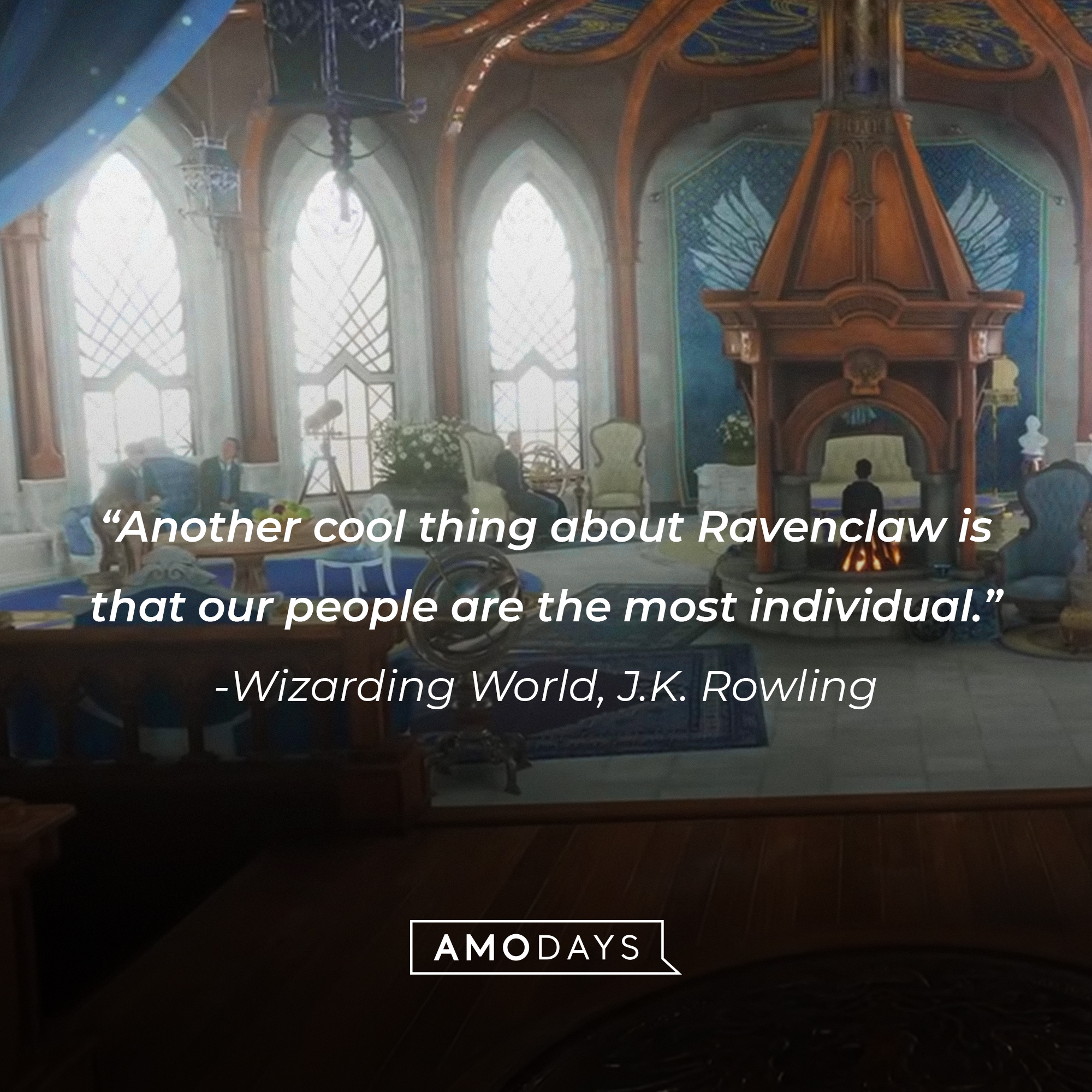 J.K. Rowling’s quote from Wizarding World: “Another cool thing about Ravenclaw is that our people are the most individual.” | Source: youtube.com/HogwartsLegacy