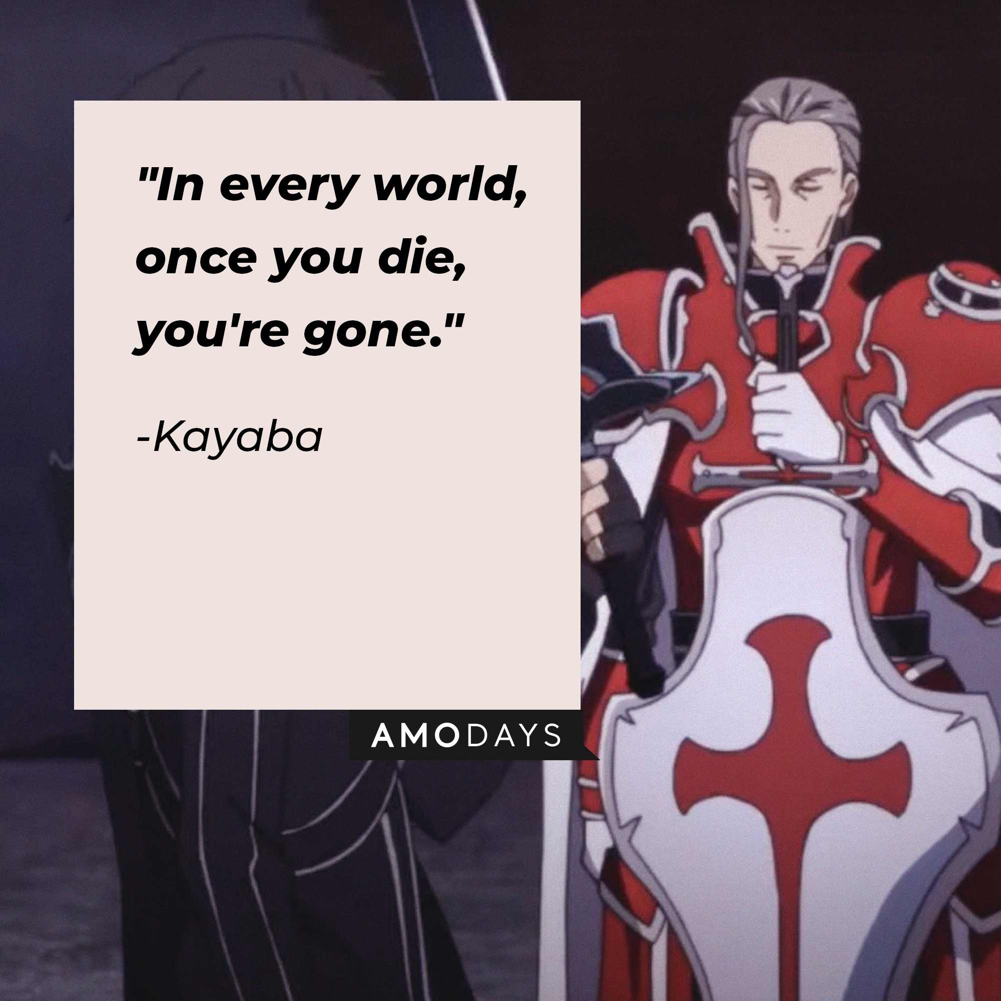 Kayaba's quote: "In every world, once you die, you're gone." | Source: Facebook.com/SwordArtOnlineUSA