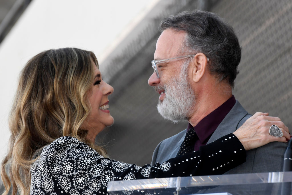 Rita Wilson and Tom Hanks embrace as Wilson is honored with a star on the Hollywood Walk of Fame on March 29, 2019 in Hollywood, California. | Source: Getty Images