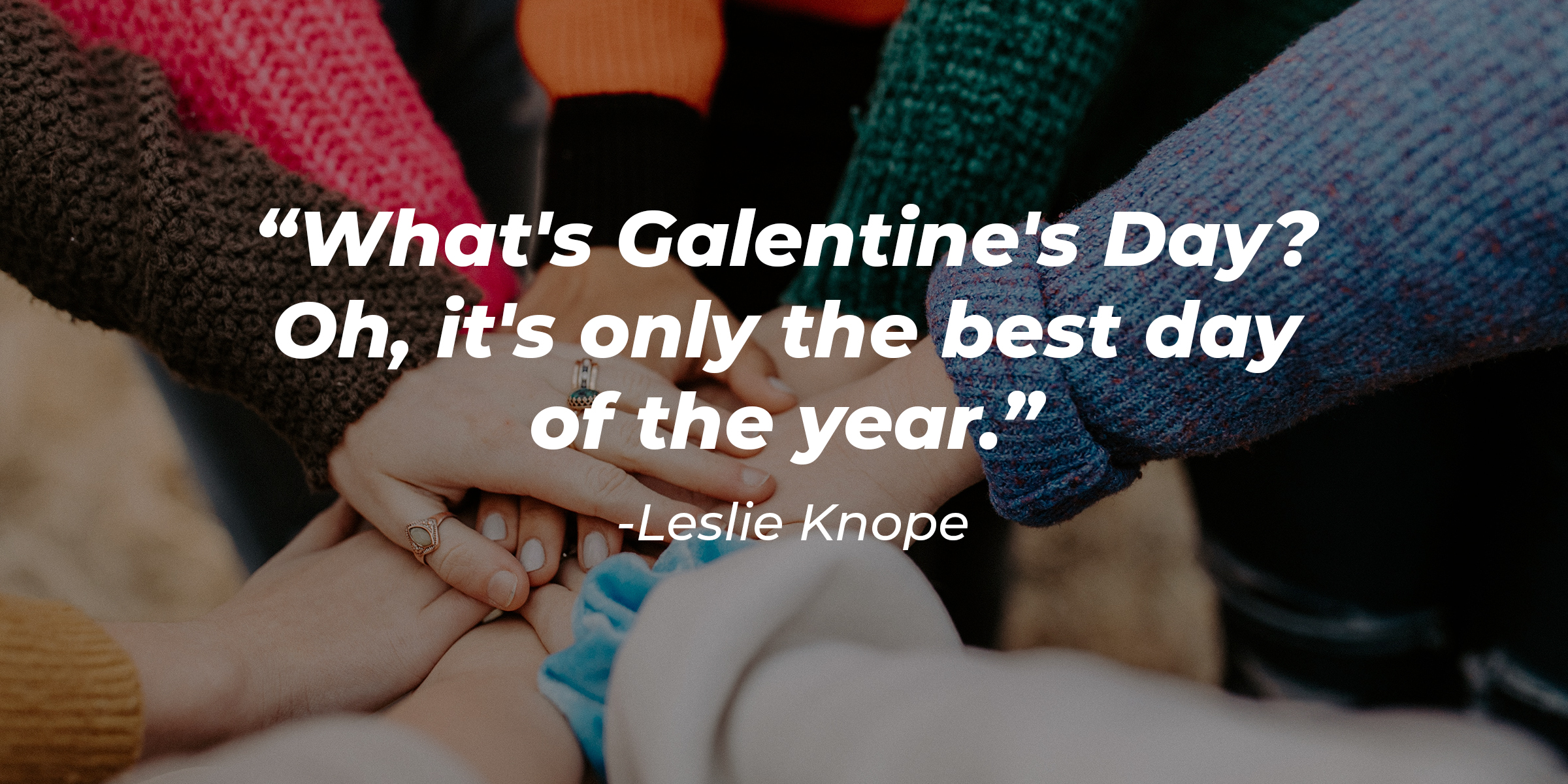 Leslie Knope's quote: "What's Galentine's Day? Oh, it's only the best day of the year. | Source: Unsplash