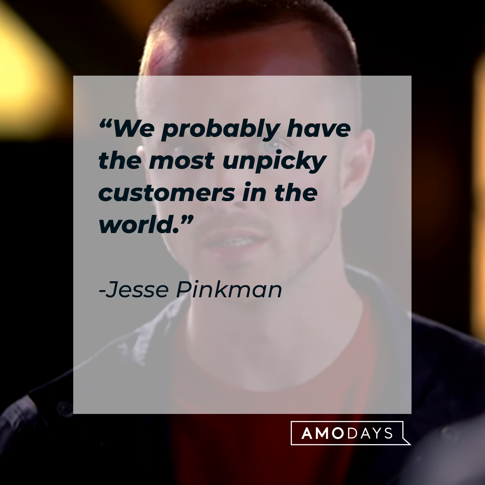 An image of Jesse Pinkman, with his quote: "We probably have the most unpicky customers in the world." | Source: Youtube.com/breakingbad