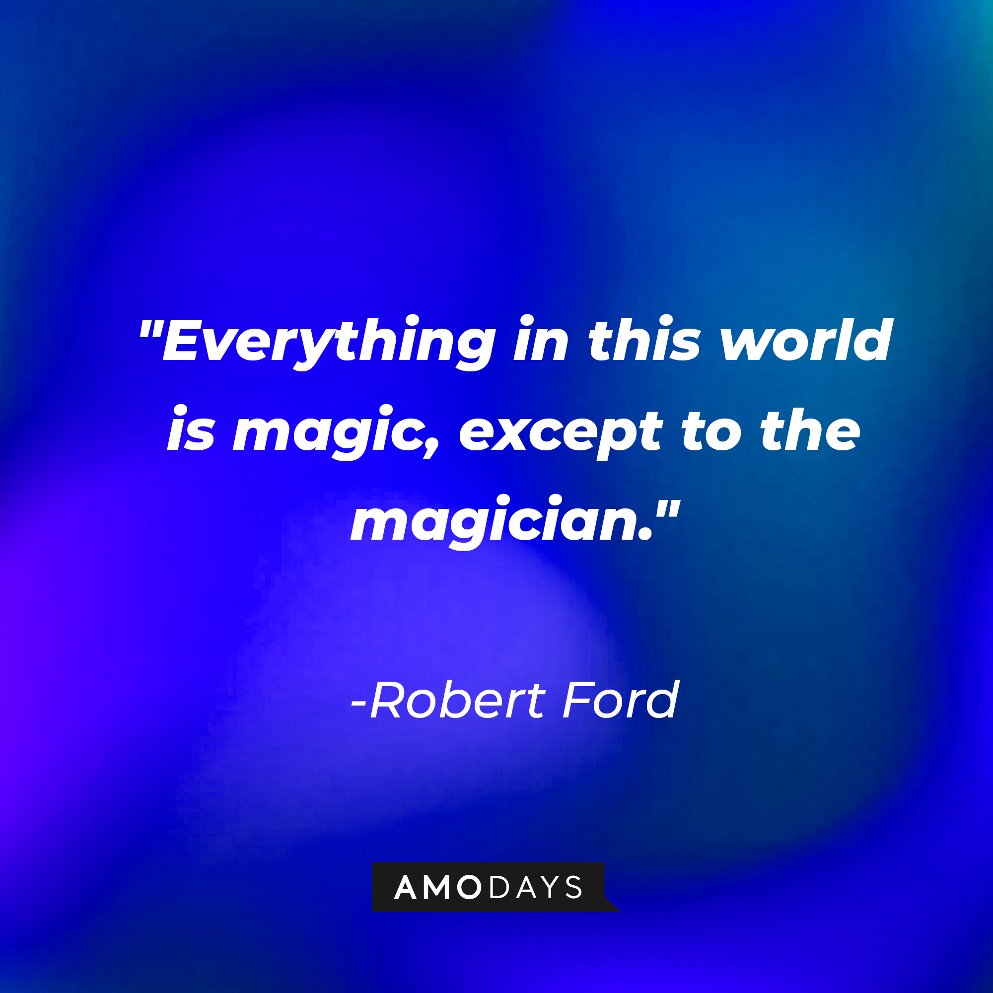Robert Ford's quote: "Everything in this world is magic, except to the magician." | Source: AmoDays