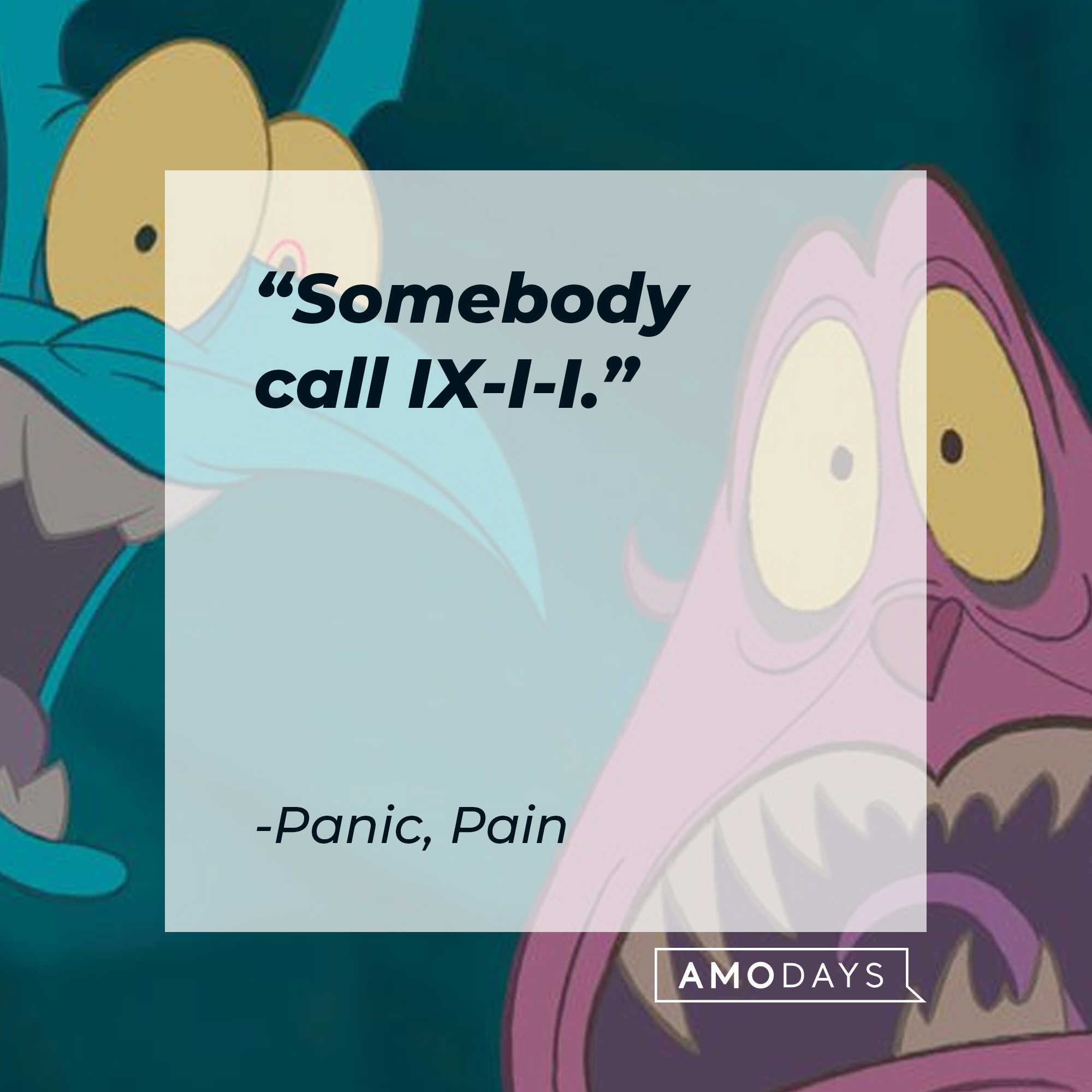 Panic and Pain from the "Hercules" movie with their quote: “Somebody call IX-I-I.” | Source: Facebook.com/DisneyHercules