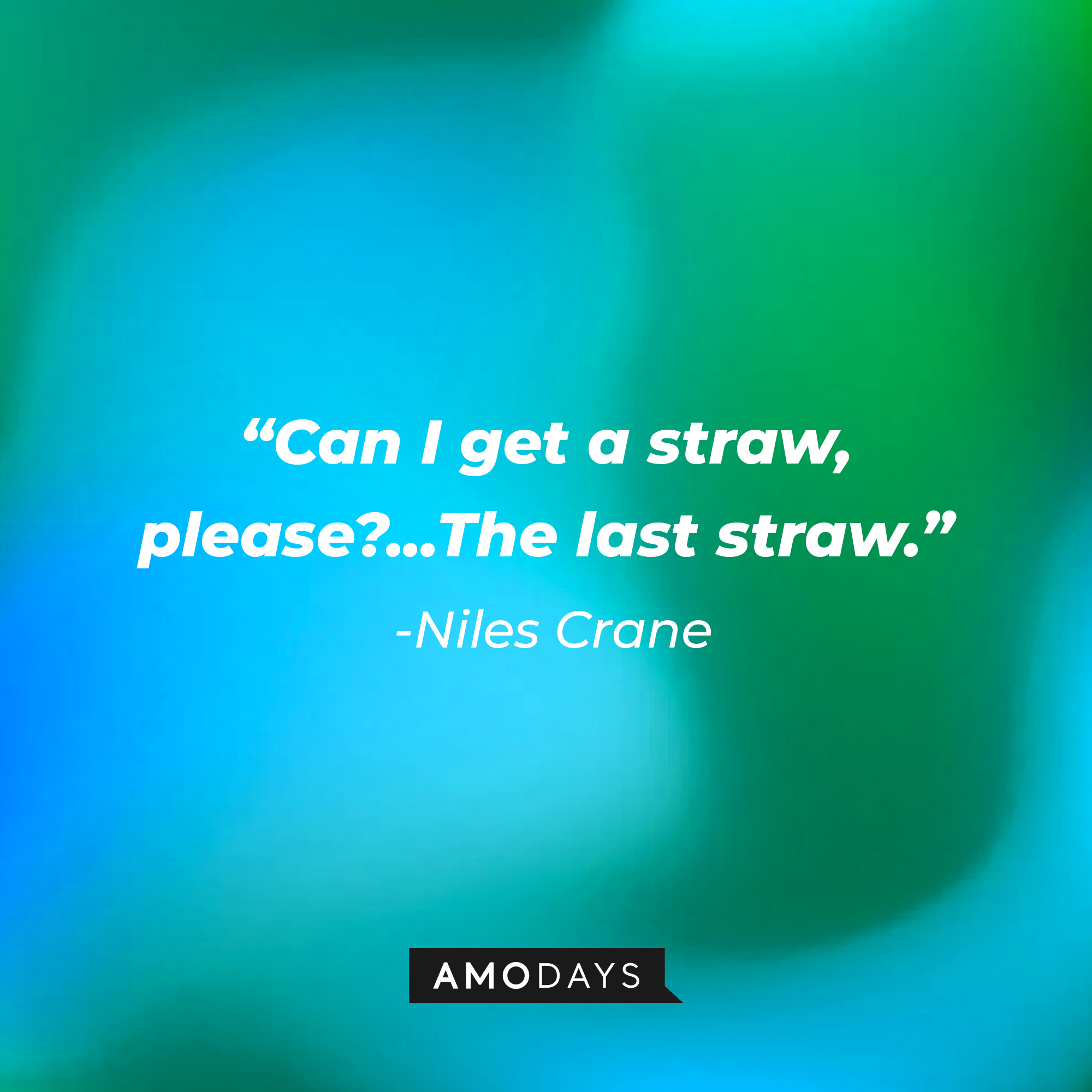 Niles Crane’s quote: “Can I get a straw, please?...The last straw.” | Source: AmoDays