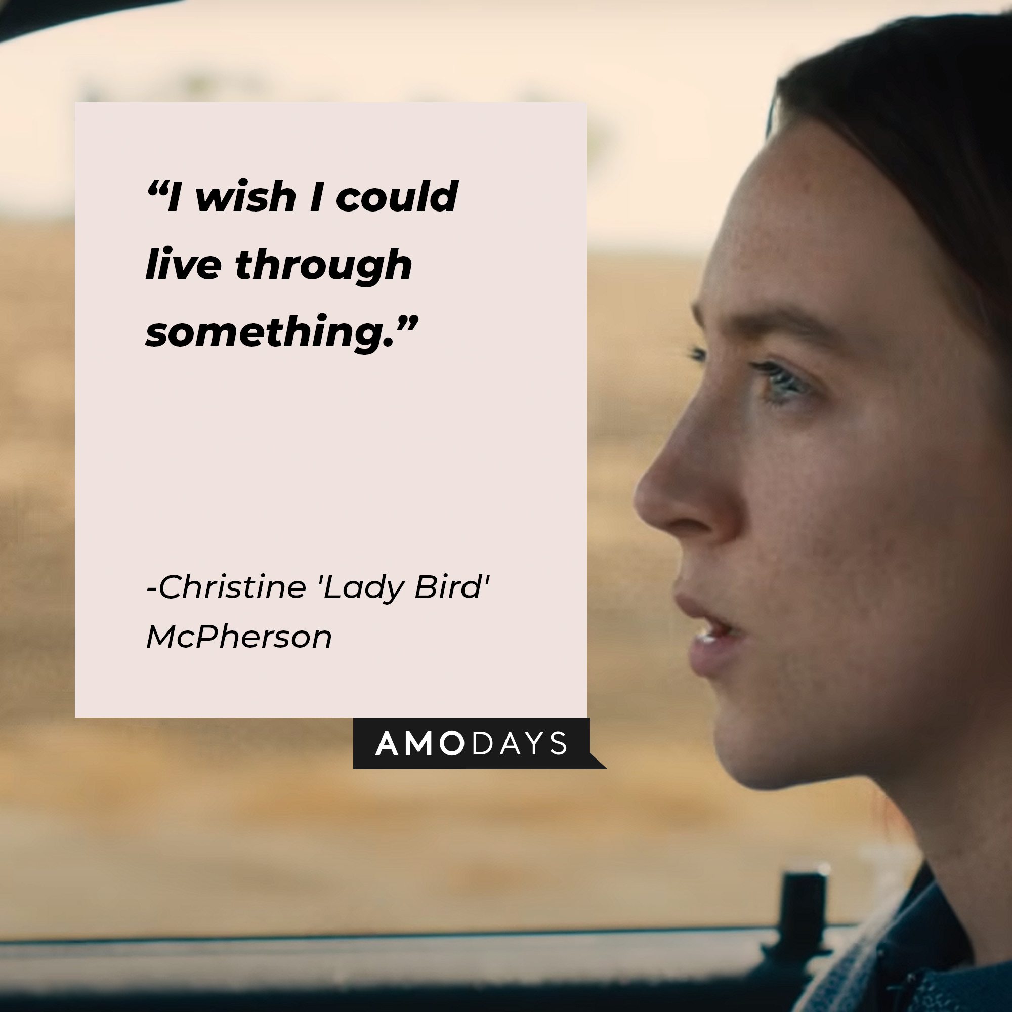 Christine 'Lady Bird' McPherson's quote: "I wish I could live through something." | Source: youtube.com/A24
