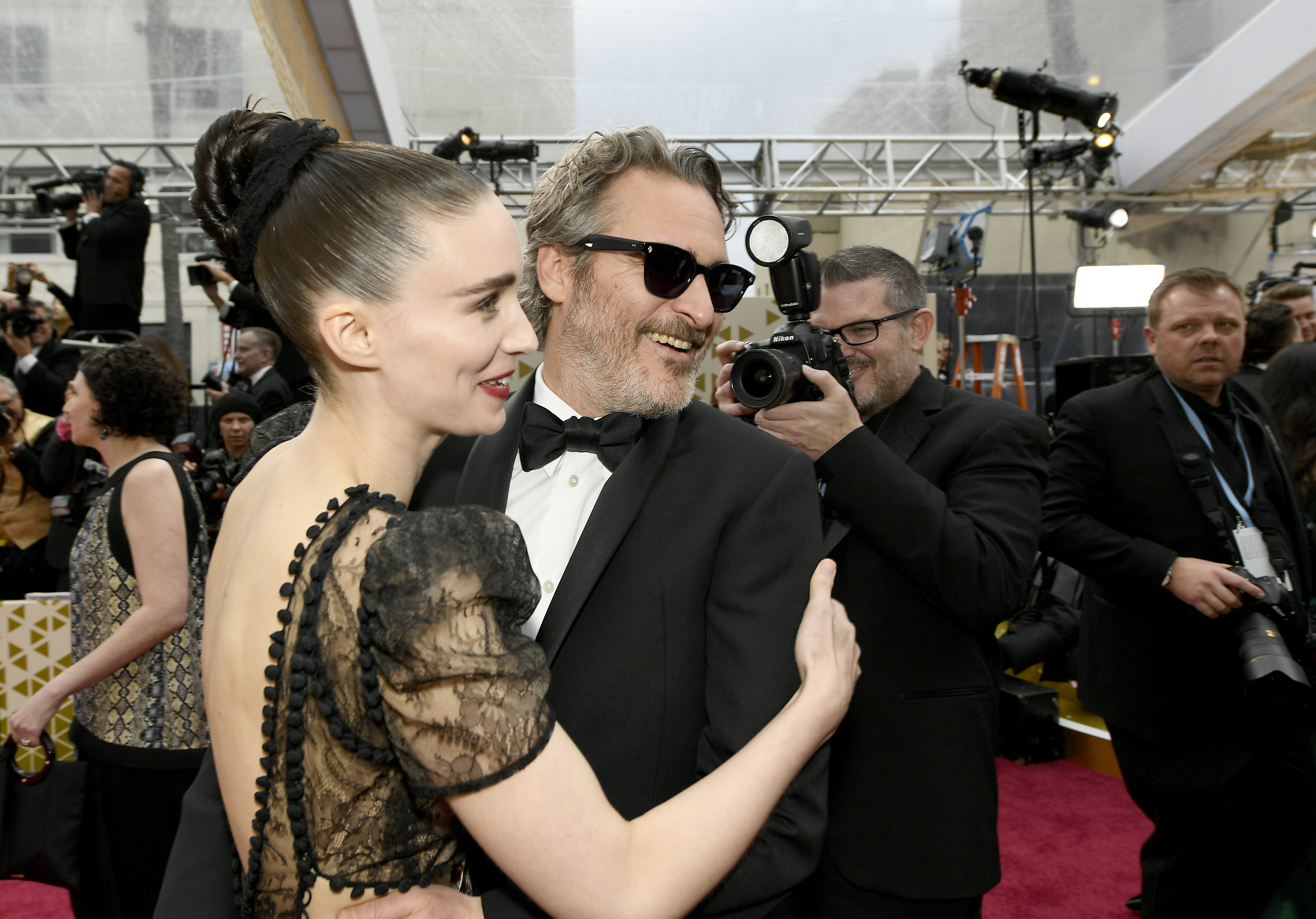 (L-R) Rooney Mara and Joaquin Phoenix attends the 92nd Annual Academy Awards at Hollywood and Highland on, February 9, 2020, in Hollywood, California. | Source: Getty Images