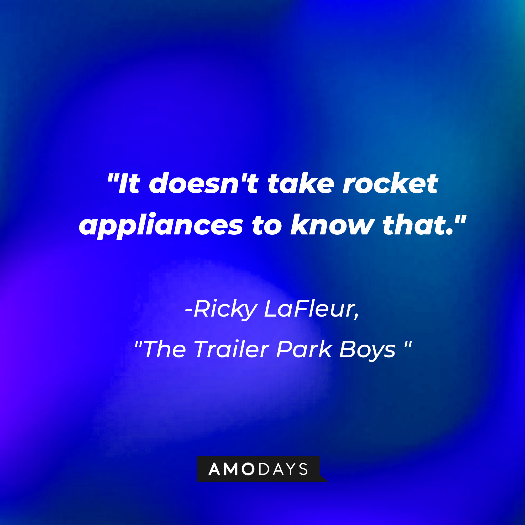 Ricky LaFleur with his quote: "It doesn't take rocket appliances to know that." | Source: AmoDays