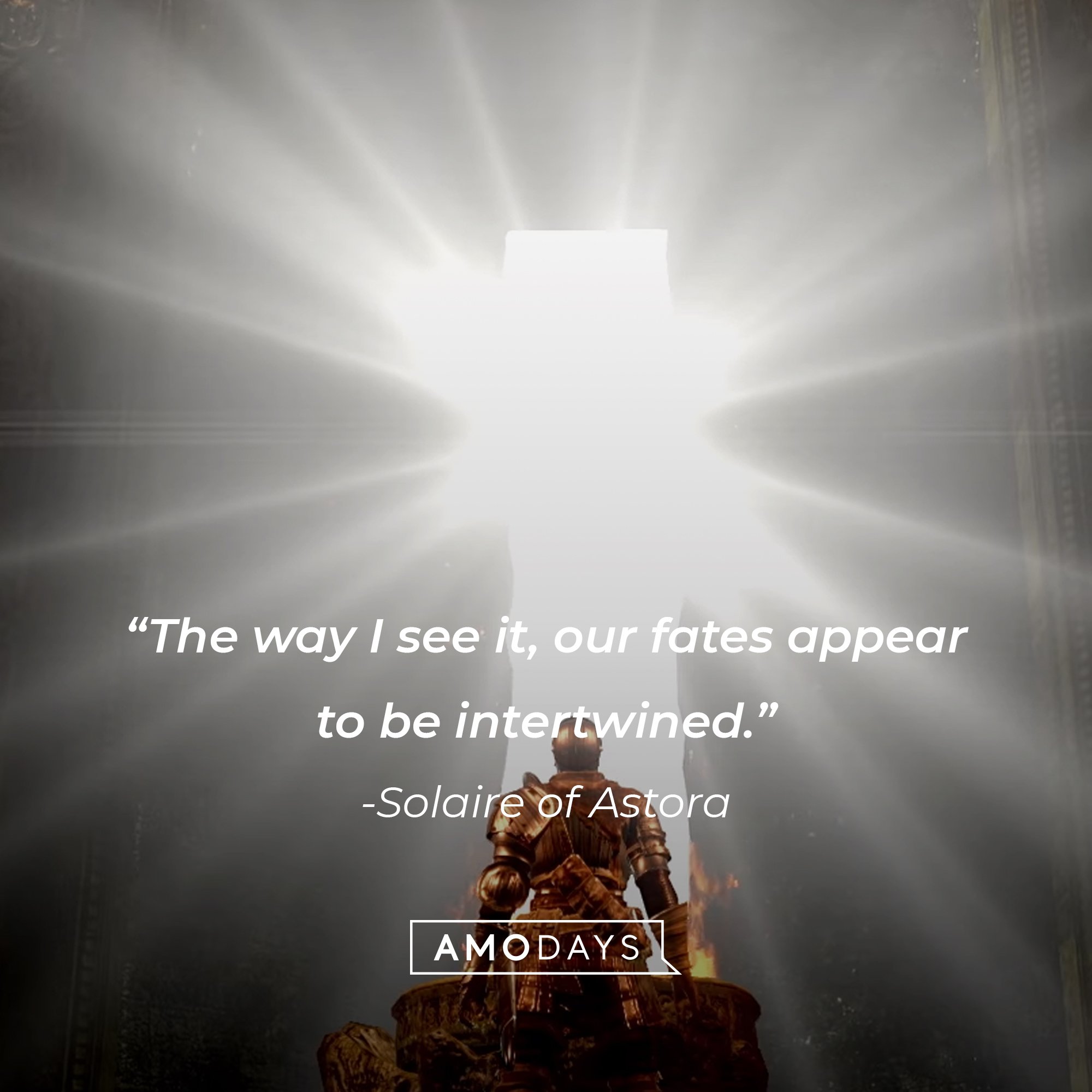 Solaire of Astora’s quote: "The way I see it, our fates appear to be intertwined."  | Image: AmoDays