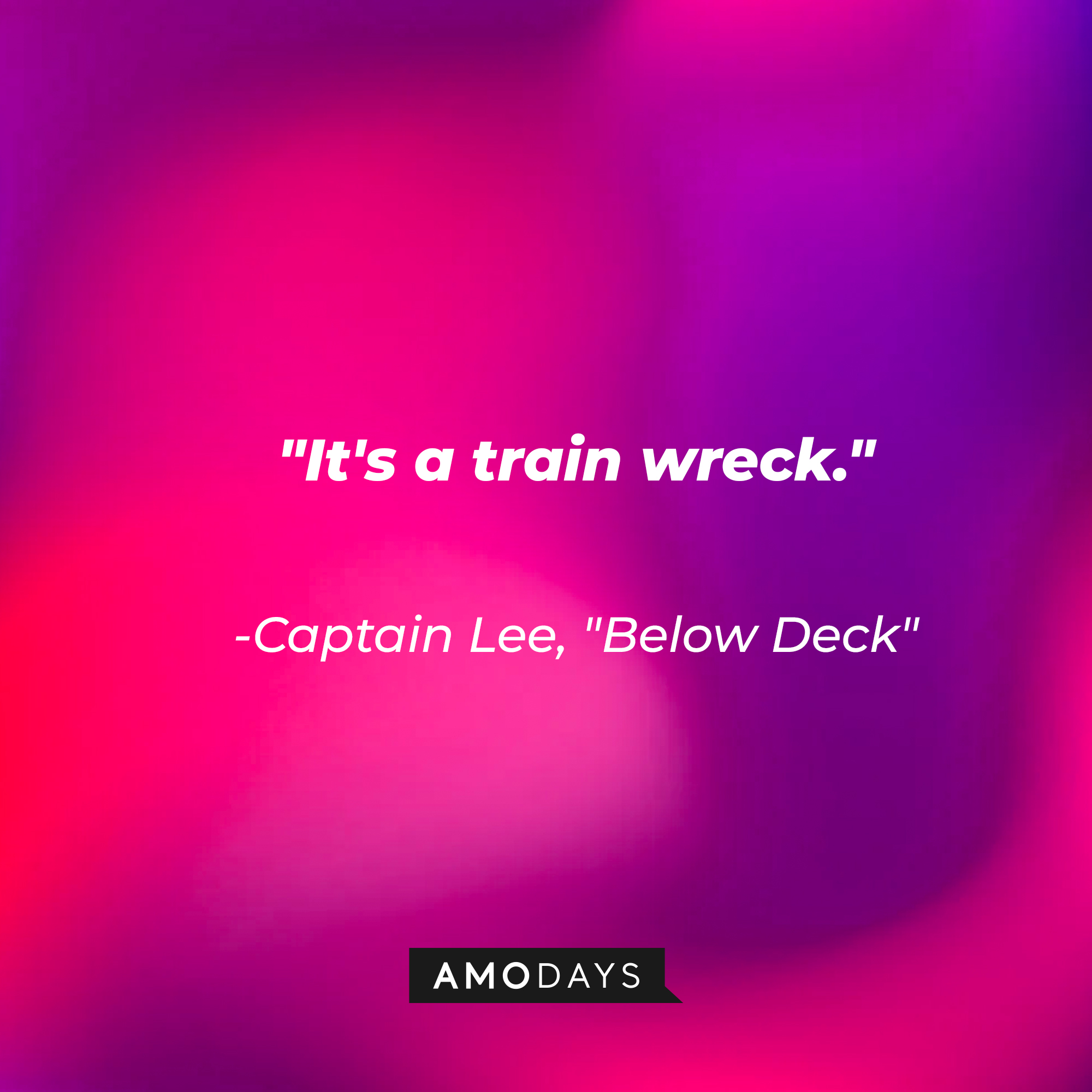 Captain Lee's quote from "Below Deck:" "It's a train wreck." | Source: AmoDays