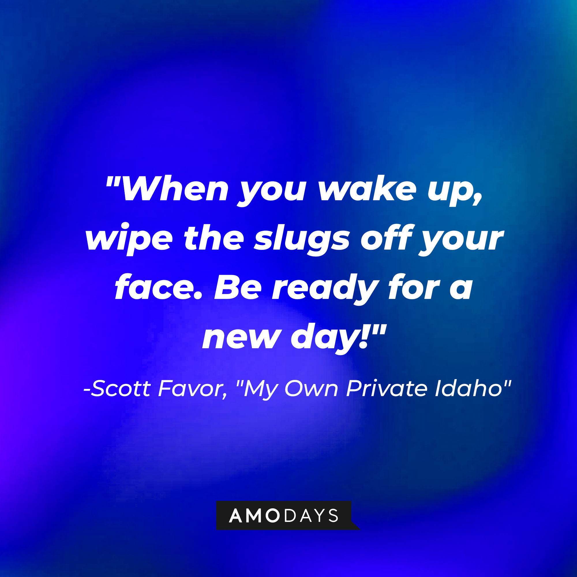 Scott Favor's quote: "When you wake up, wipe the slugs off your face. Be ready for a new day!" | Source: AmoDays
