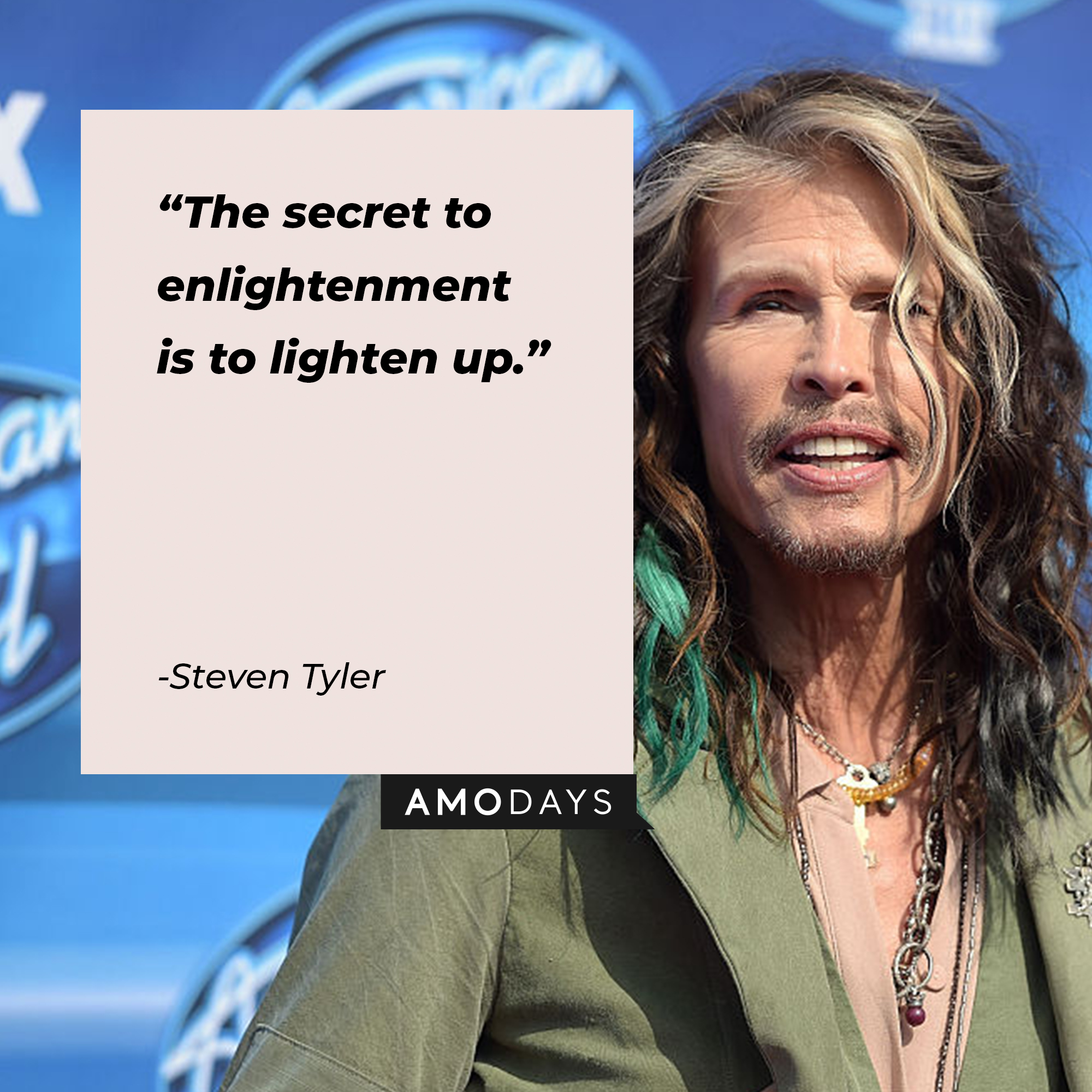 Steven Tyler's quote: "The secret to enlightenment is to lighten up." | Source: Getty Images