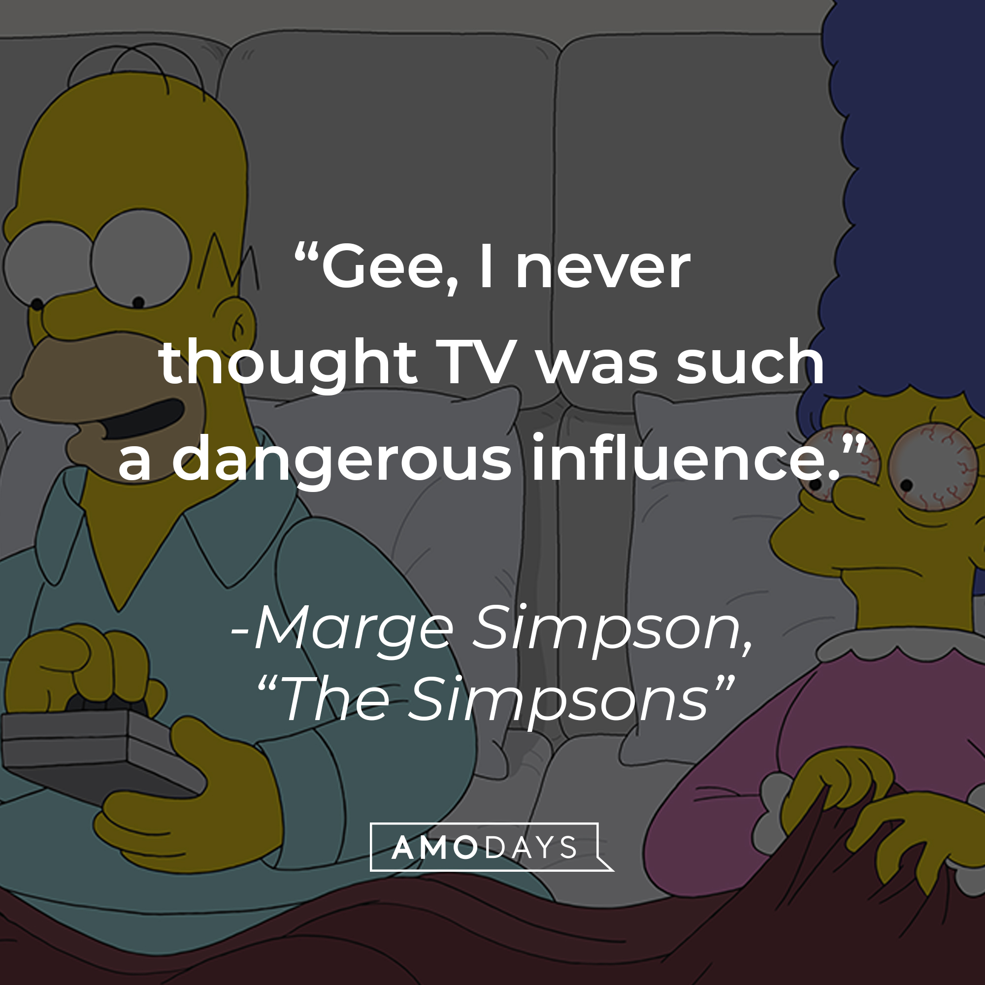 Marge Simpson's quote: "Gee, I never thought TV was such a dangerous influence." | Image: facebook.com/TheSimpsons