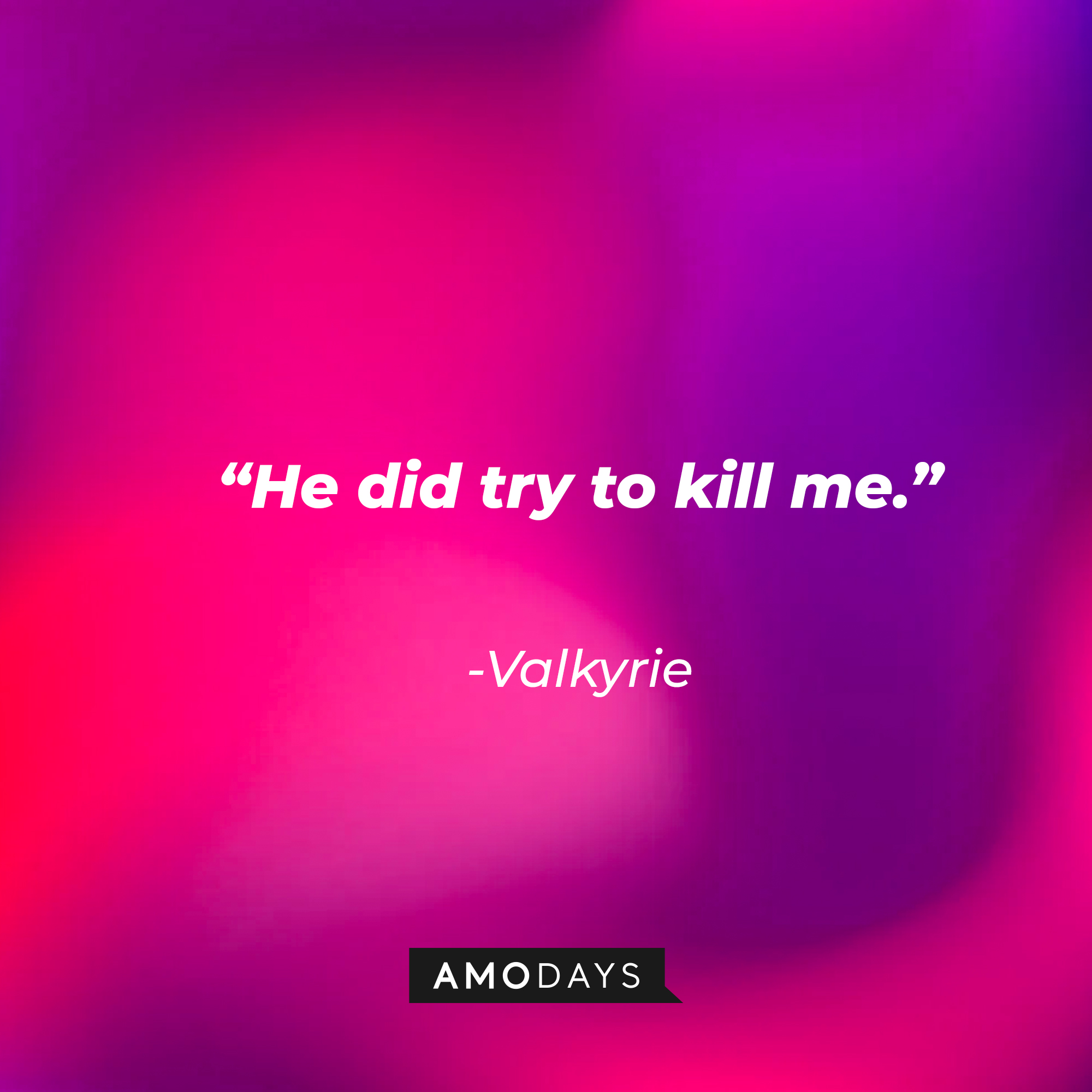 Valkyrie's quote: “He did try to kill me.” | Source: Amodays