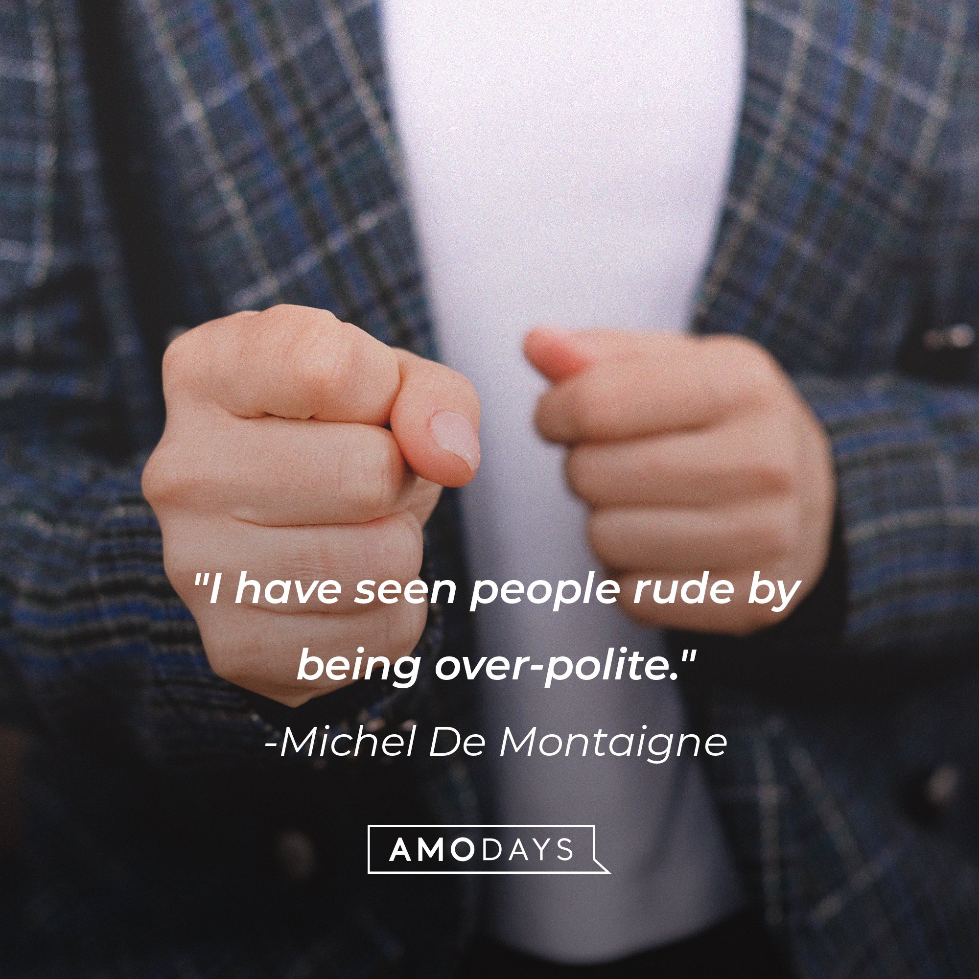 Michel De Montaigne’s quote: "I have seen people rude by being over-polite." | Image: AmoDays