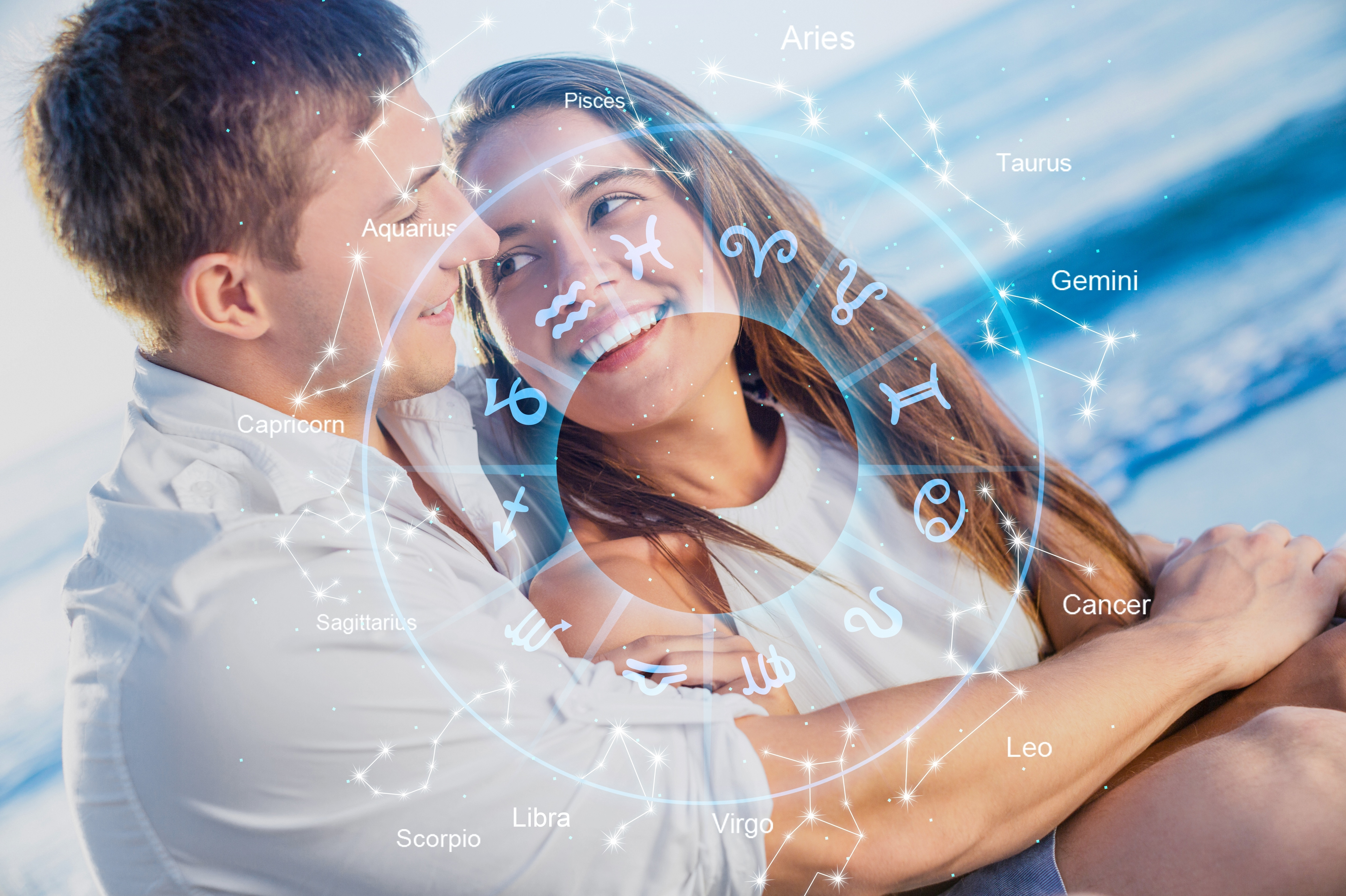 A photo of a  happy couple between zodiac signs | Source: Shutterstock