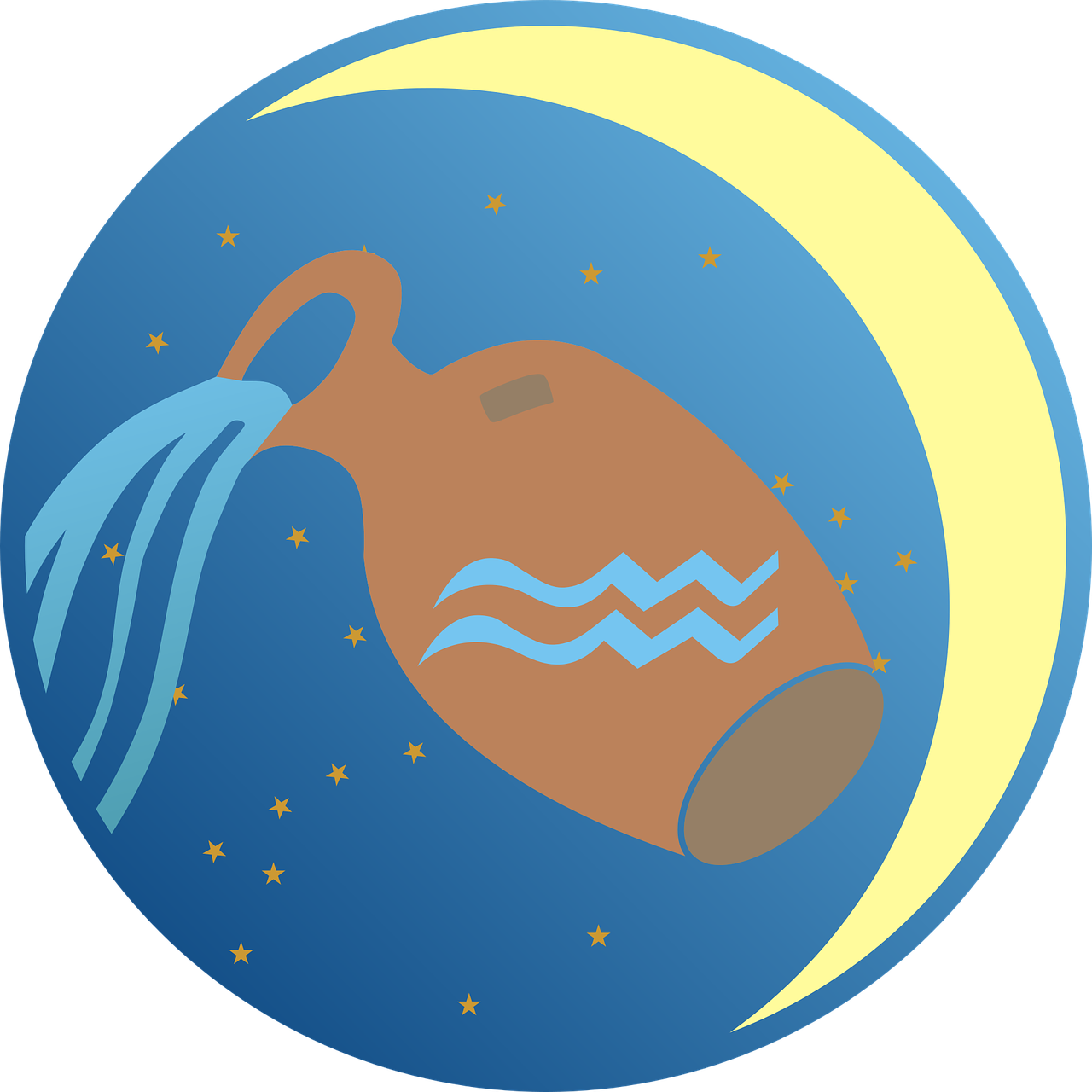 Illustration of the zodiac sign Aquarius | Source: Pixabay