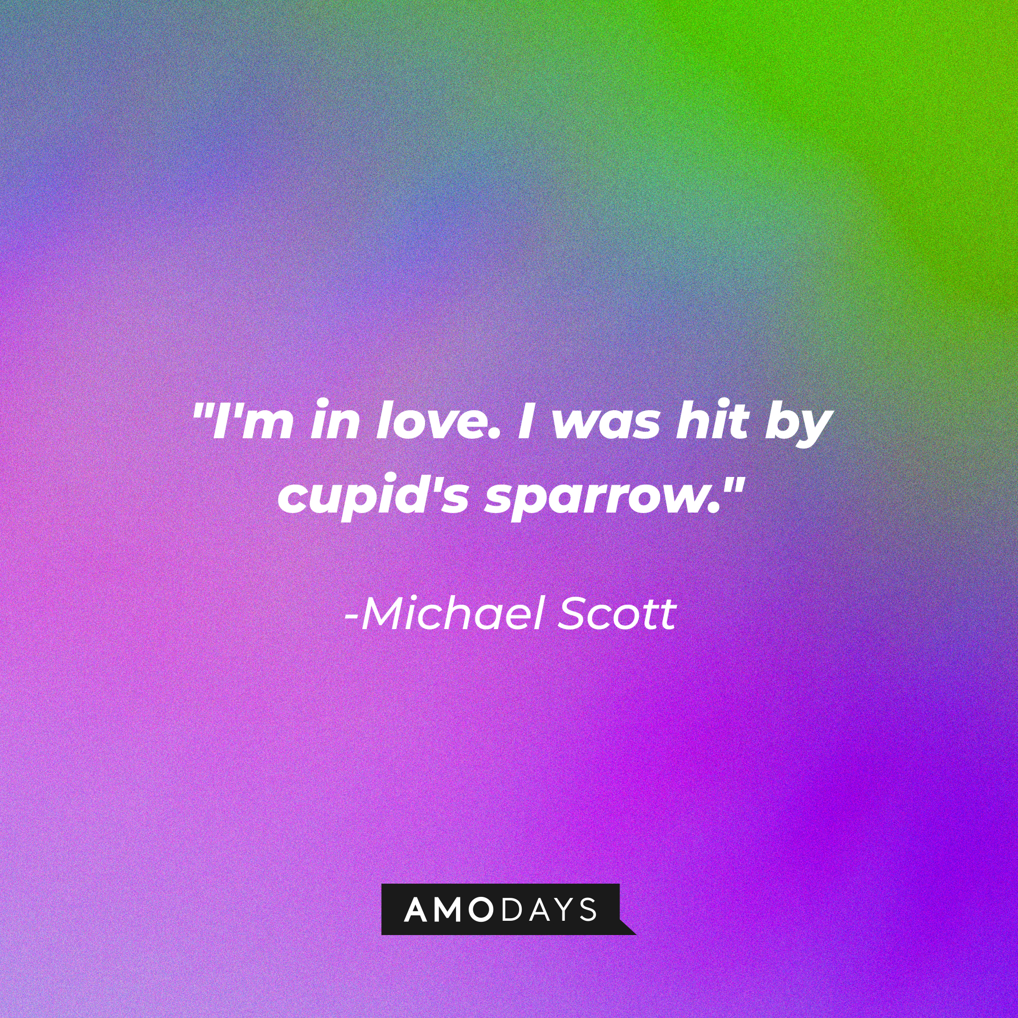 Michael Scott’s quote: "I'm in love. I was hit by cupid's sparrow." | Image: AmoDays