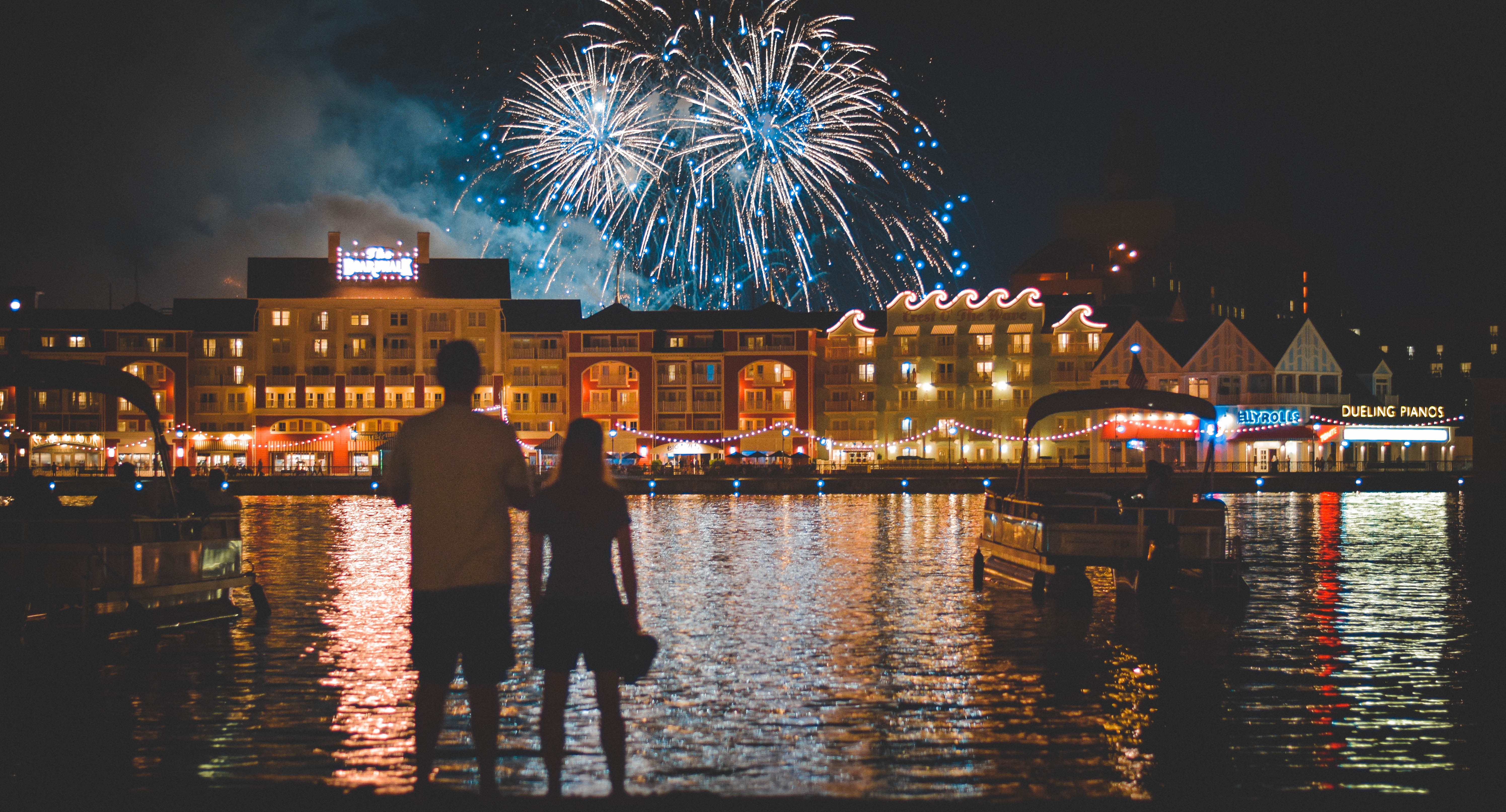 A couple looking at fireworks. | Source: Unsplash