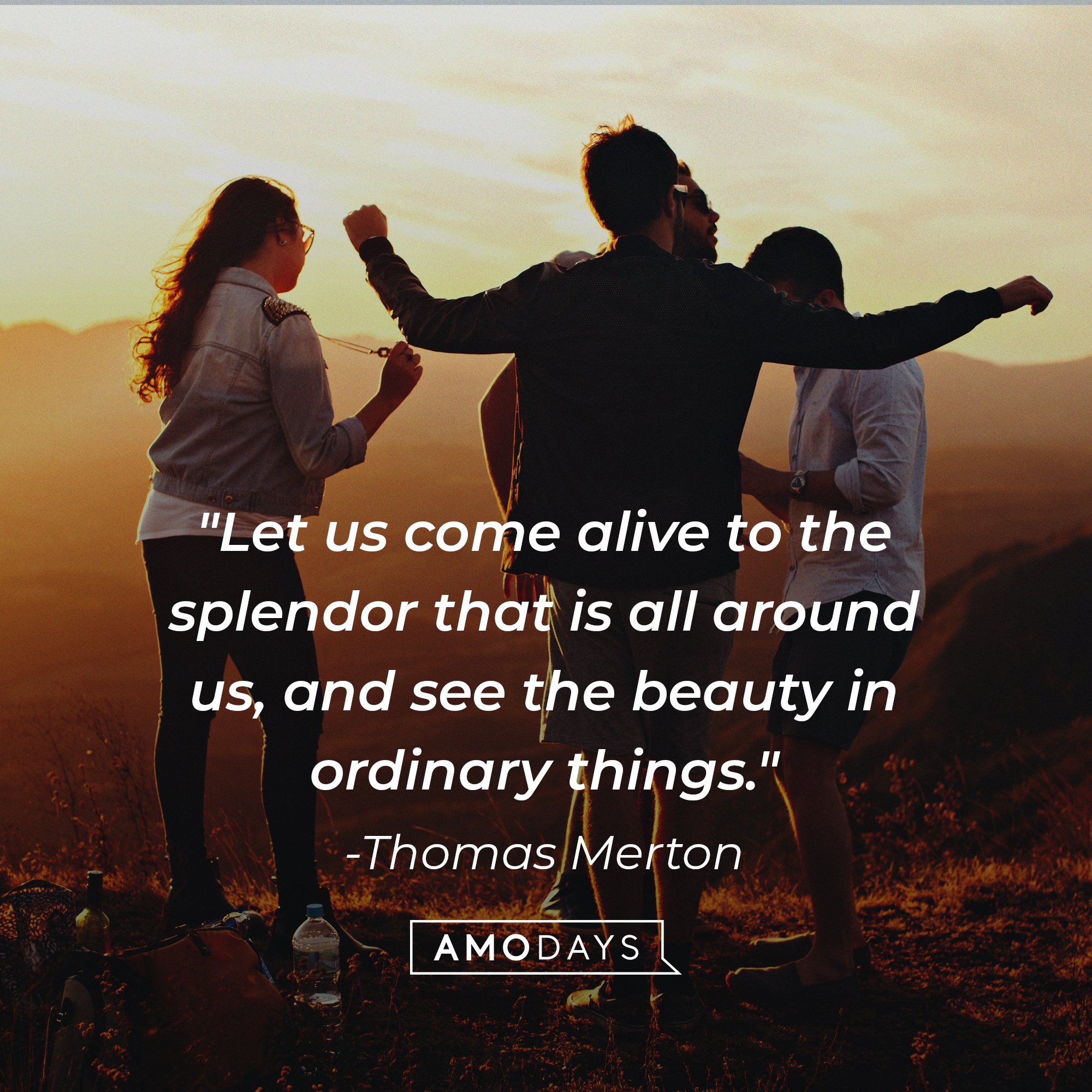 Thomas Merton’s quote: "Let us come alive to the splendor that is all around us, and see the beauty in ordinary things." | Image: AmoDays